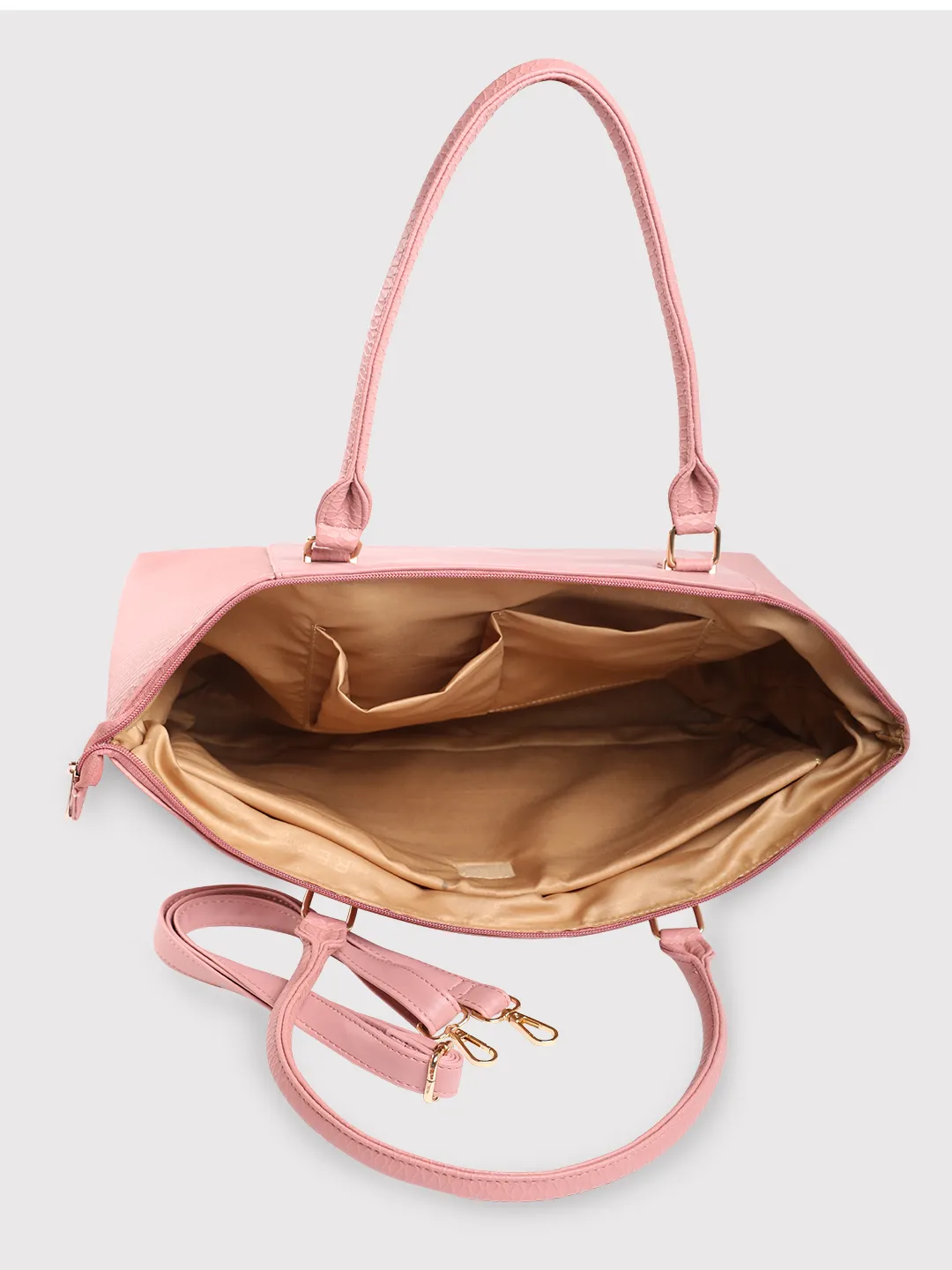 Caprese Fiona Large Light Pink Laptop Tote Bag - Image 11