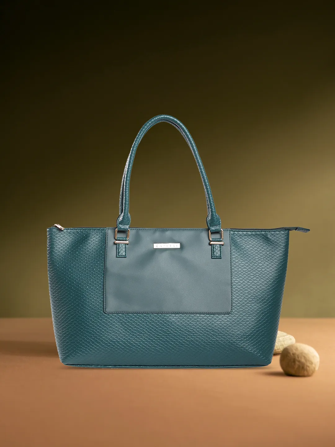 Caprese Fiona Tote Large Teal Laptop Bag - Image 3