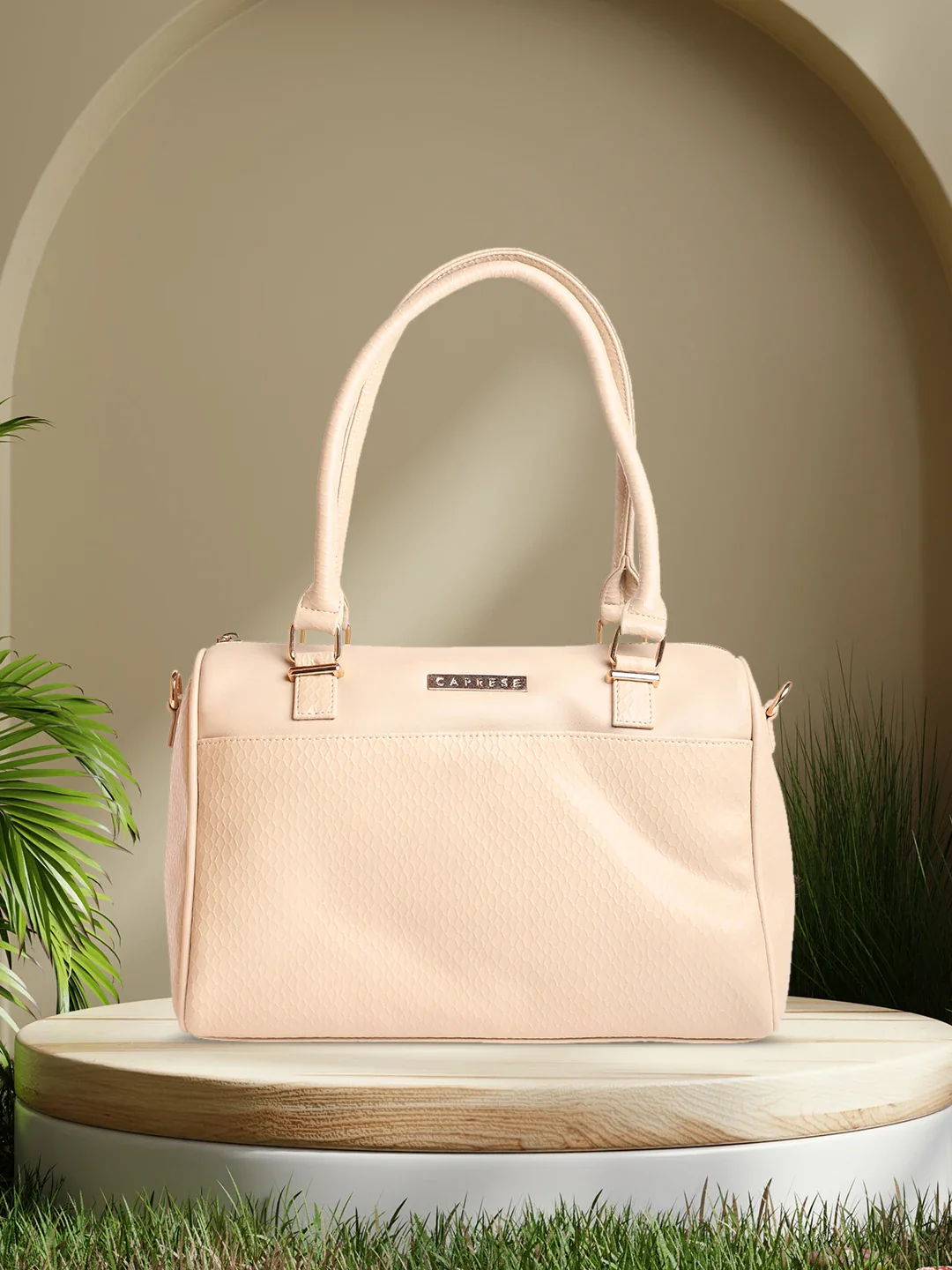 Caprese Fiona Medium Beige Satchel Bag - Image 3