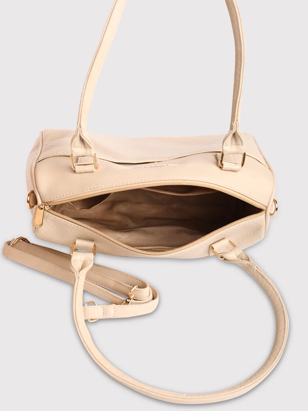 Caprese Fiona Medium Beige Satchel Bag - Image 6