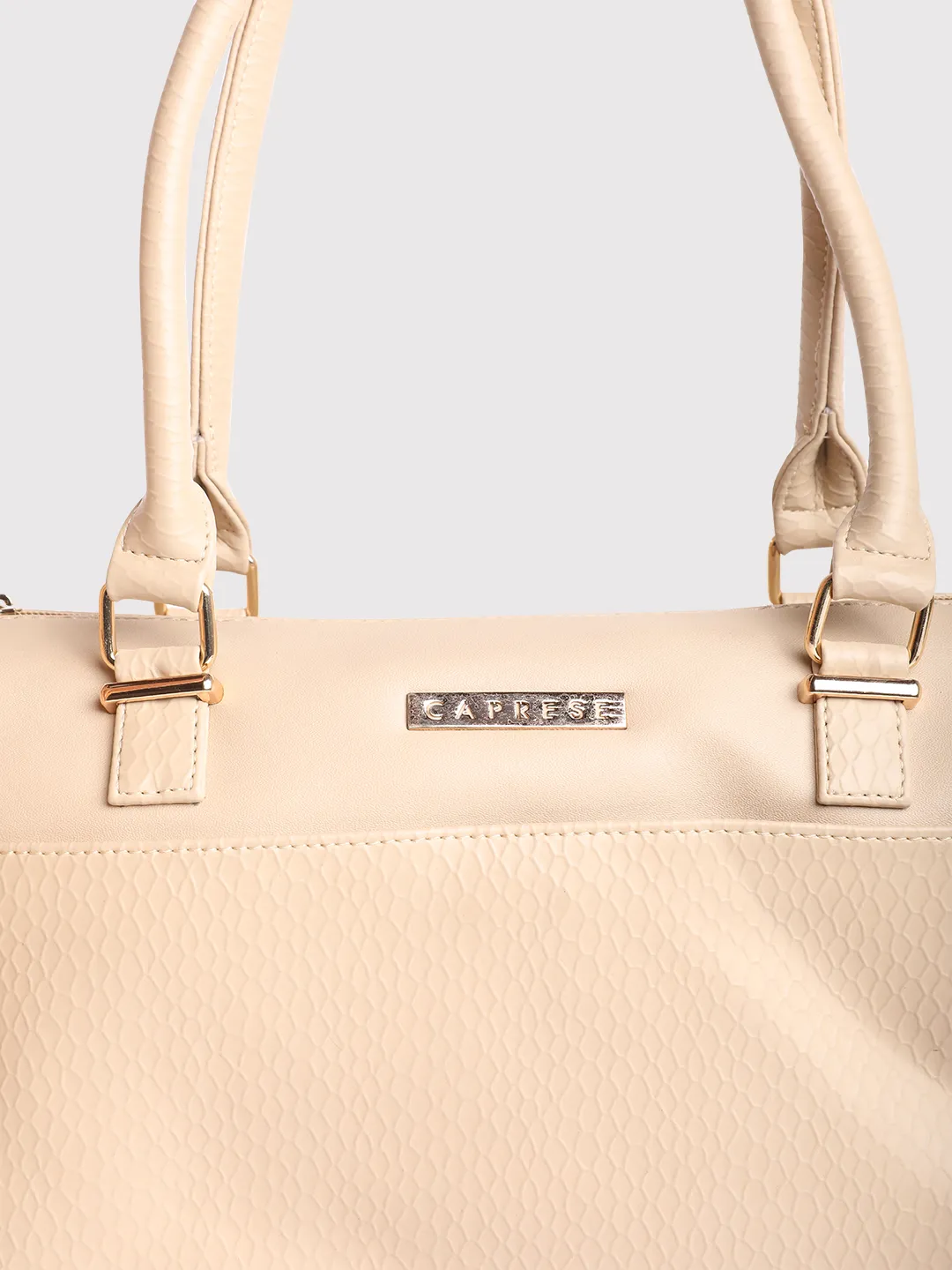 Caprese Fiona Medium Beige Satchel Bag - Image 9