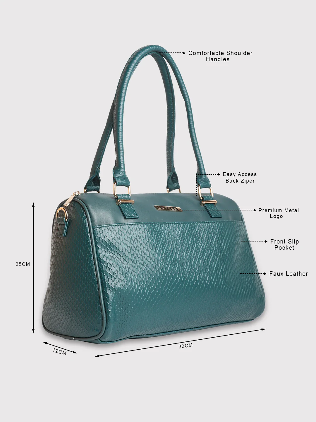 Caprese Fiona Medium Teal Satchel Bag - Image 6