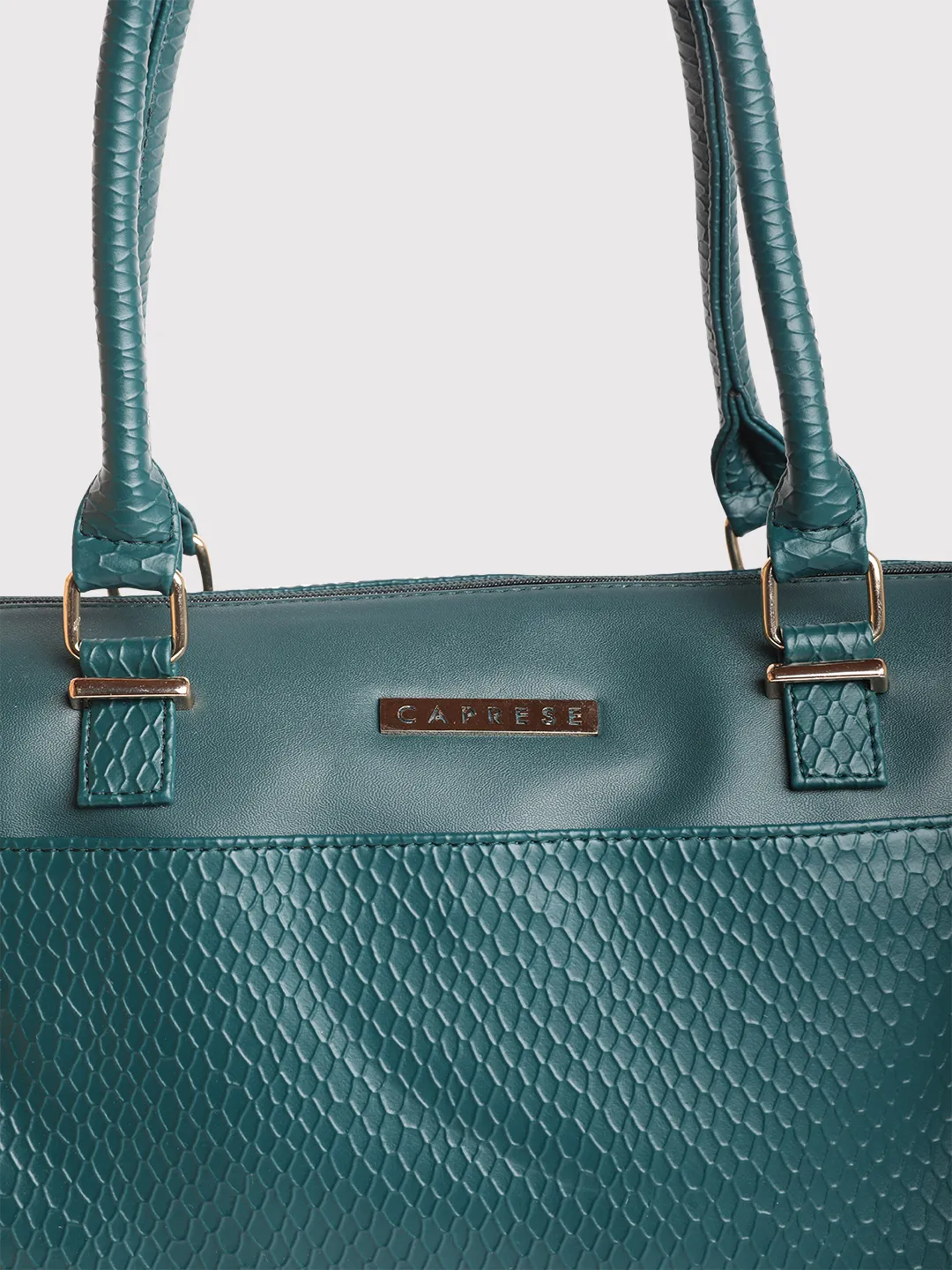 Caprese Fiona Medium Teal Satchel Bag - Image 8