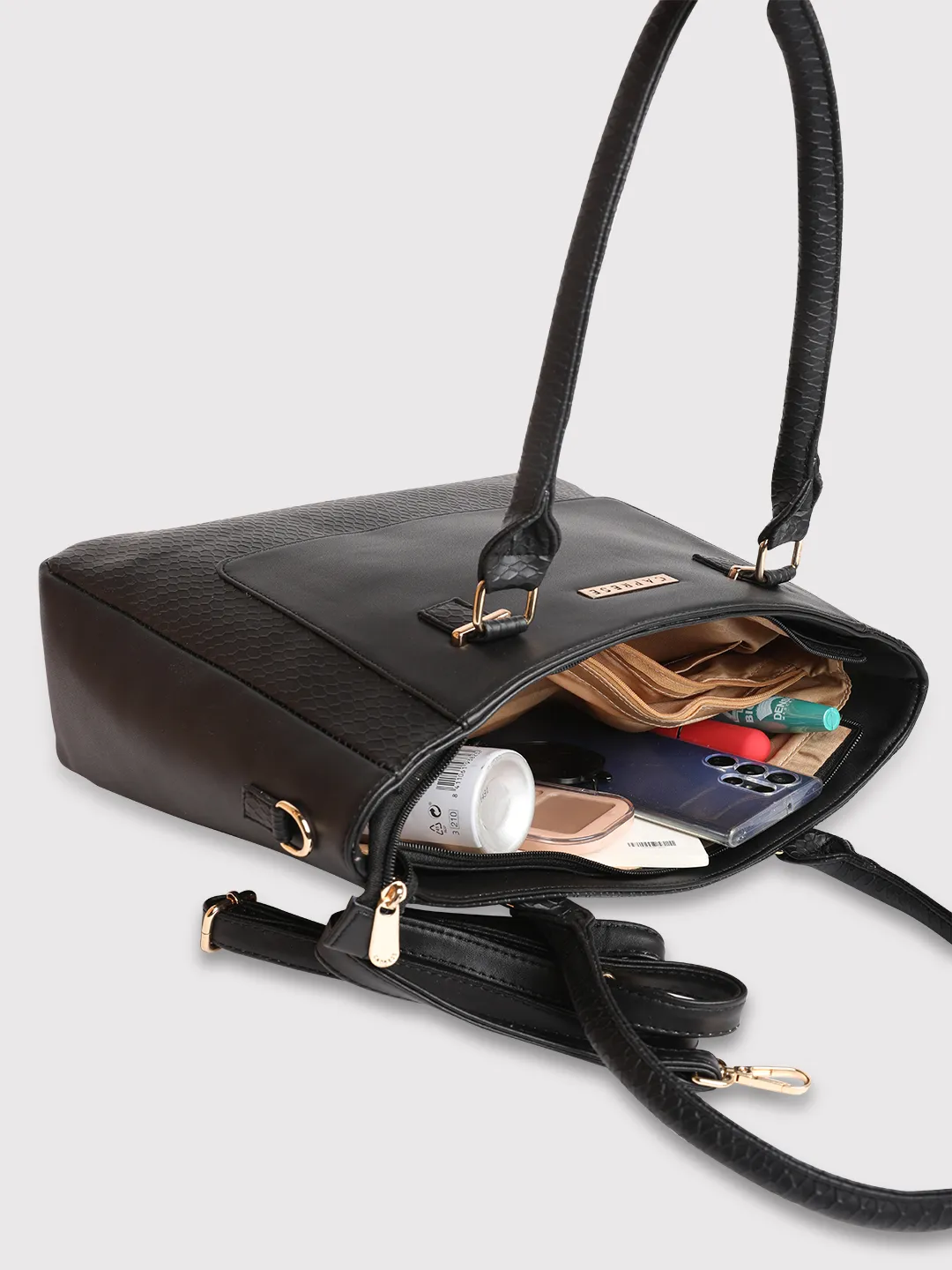 Caprese Fiona Large Black Office Tote Bag - Image 12