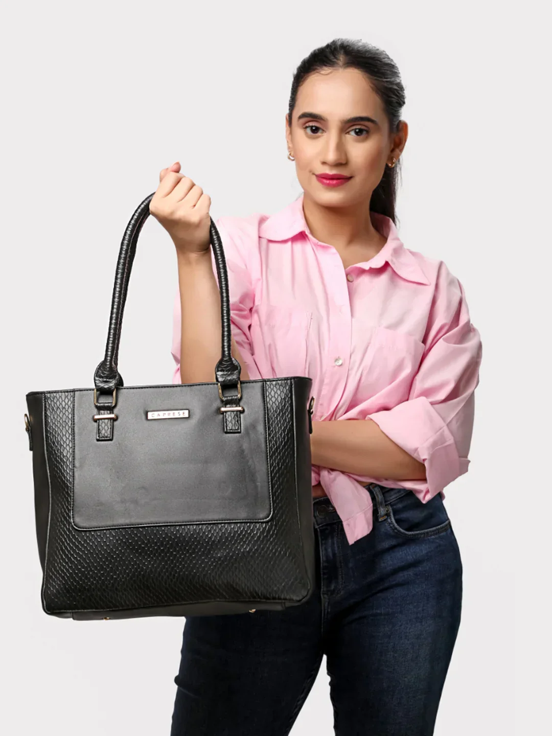 Caprese Fiona Large Black Office Tote Bag - Image 13