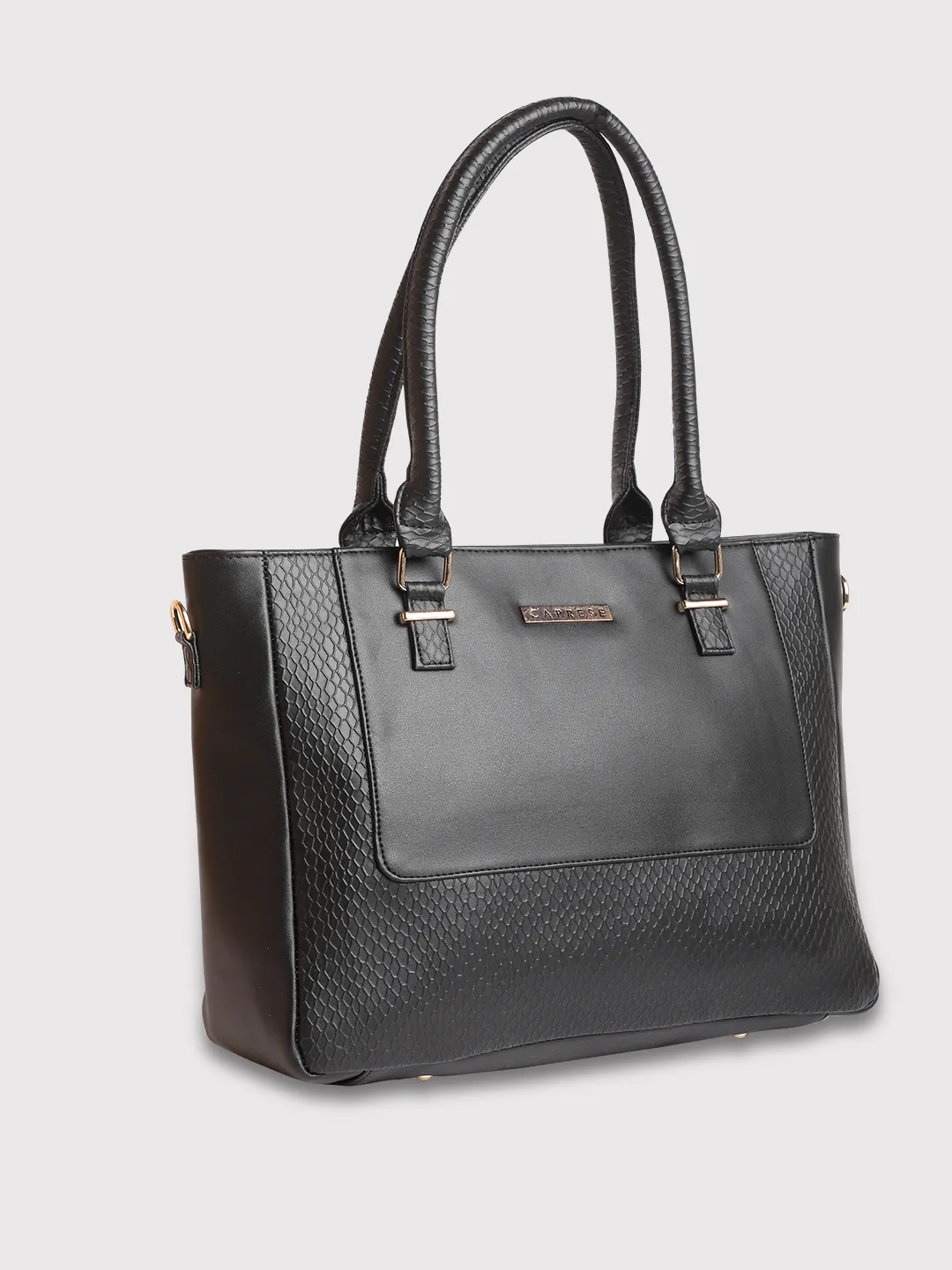 Caprese Fiona Large Black Office Tote Bag - Image 4