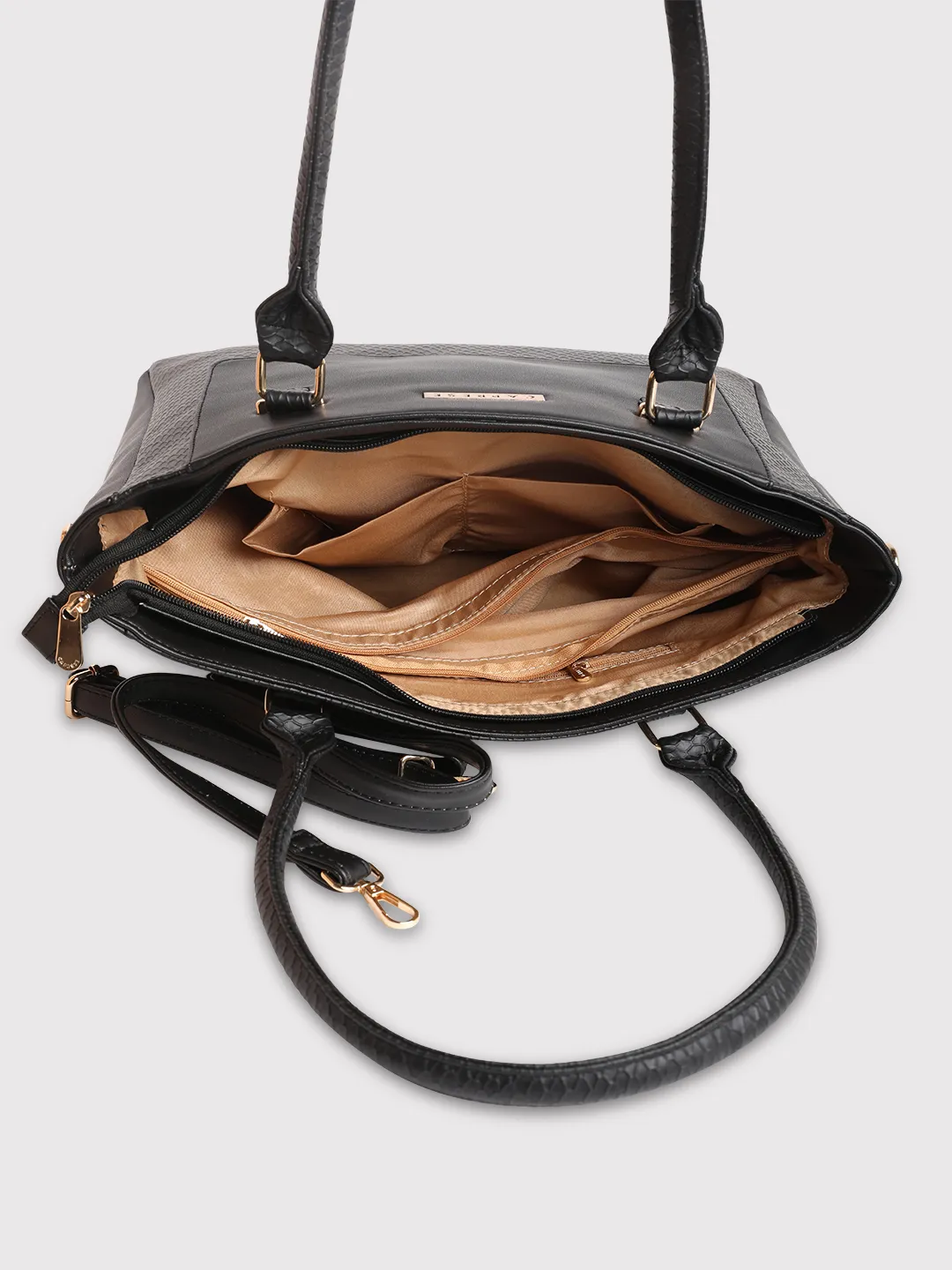 Caprese Fiona Large Black Office Tote Bag - Image 6