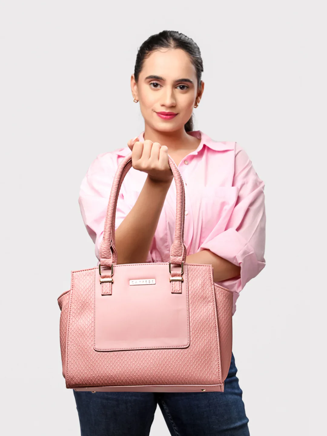 Caprese Fiona Medium Light Pink Office Tote Bag - Image 2