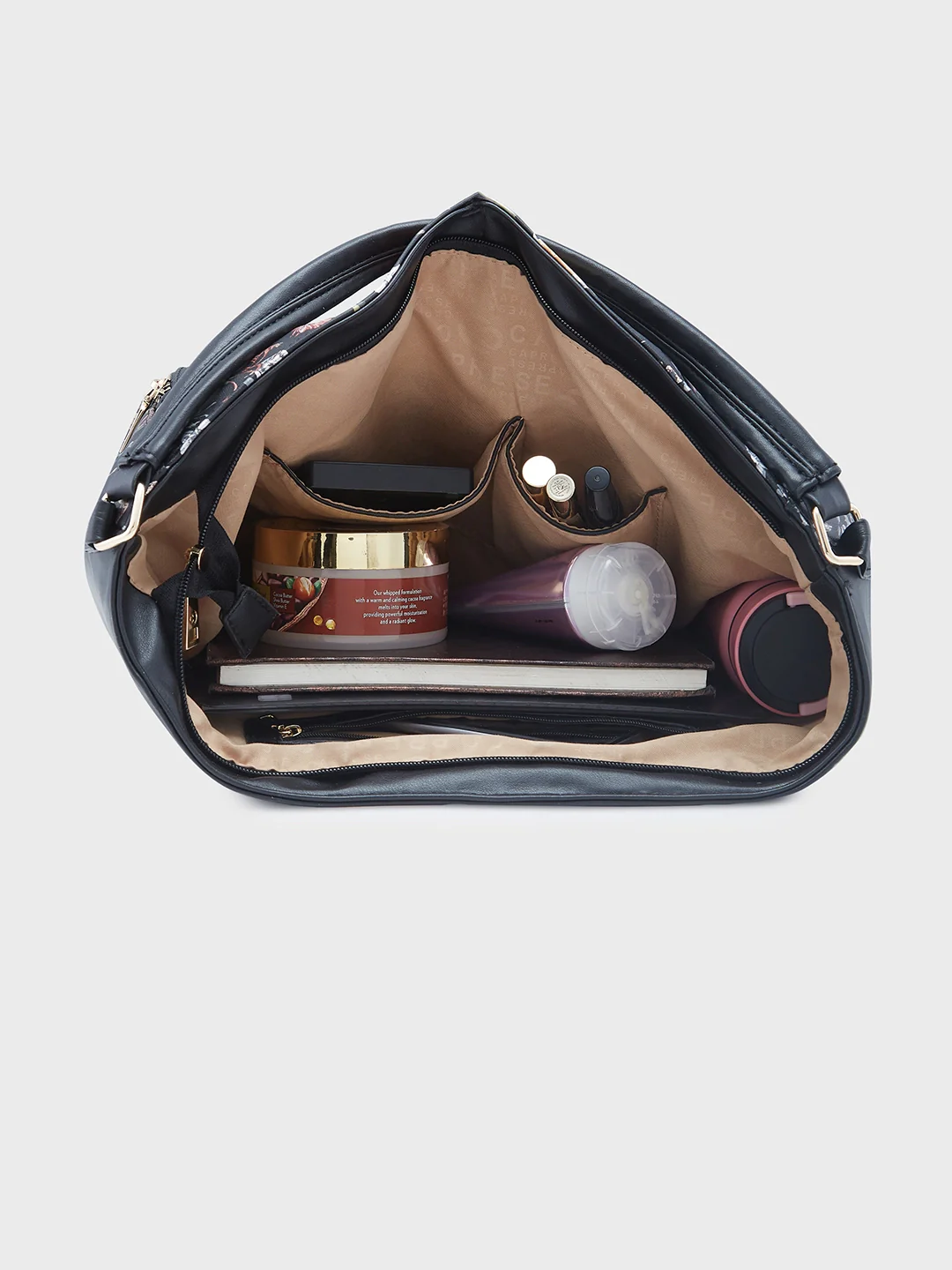 Caprese Fiorella Large Black Hobo Bag - Image 10