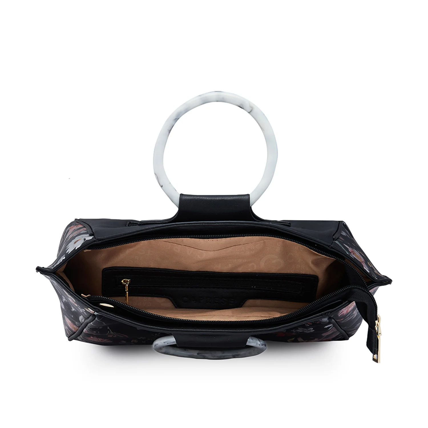 Caprese Fiorella Large Black Satchel Bag - Image 6