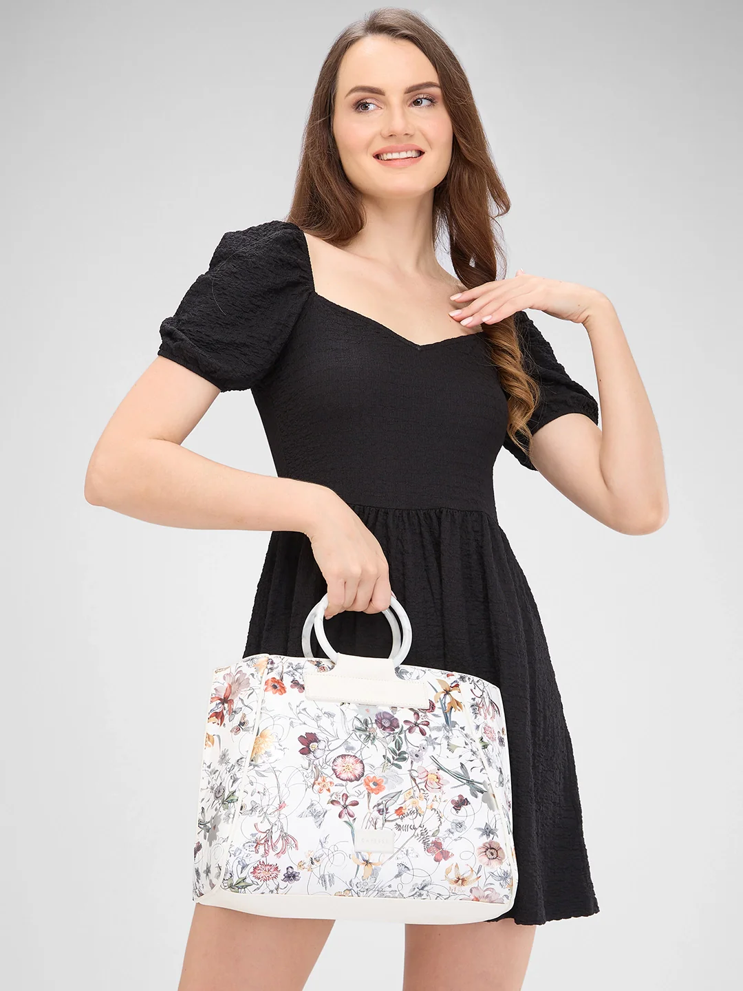 Caprese Fiorella Large White Satchel Bag - Image 12