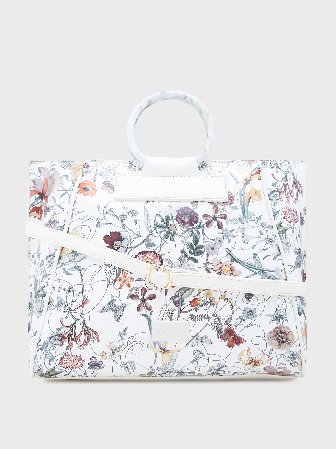 Caprese Fiorella Large White Satchel Bag - Image 14
