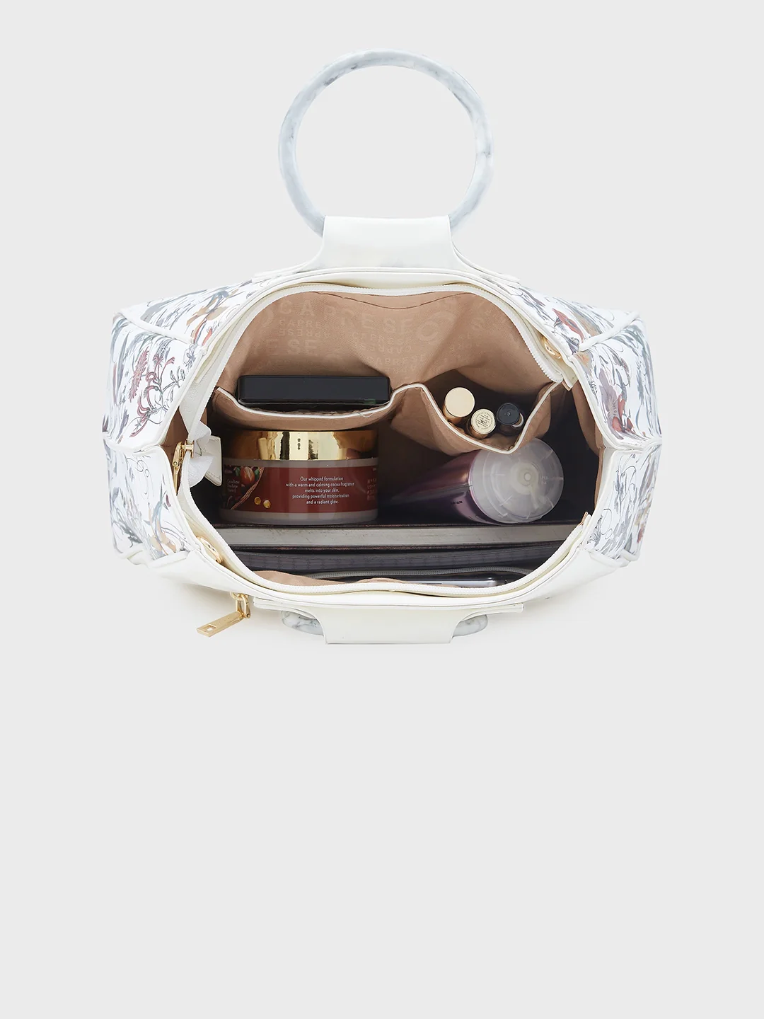 Caprese Fiorella Large White Satchel Bag - Image 9