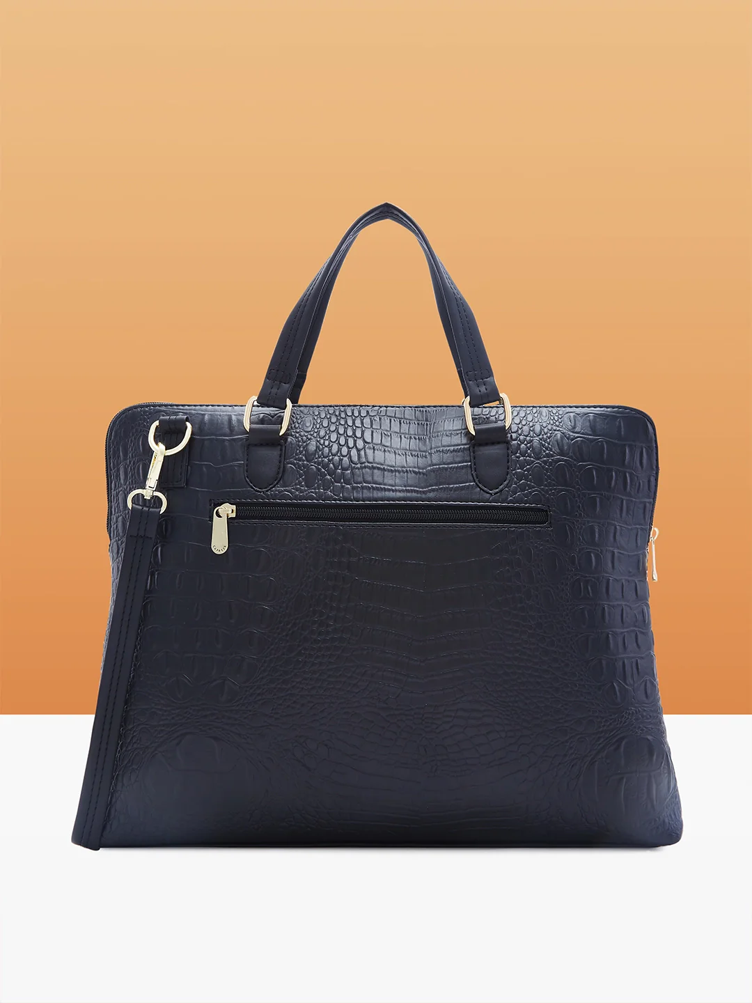 Caprese Flix Medium Black Laptop Bag - Image 3