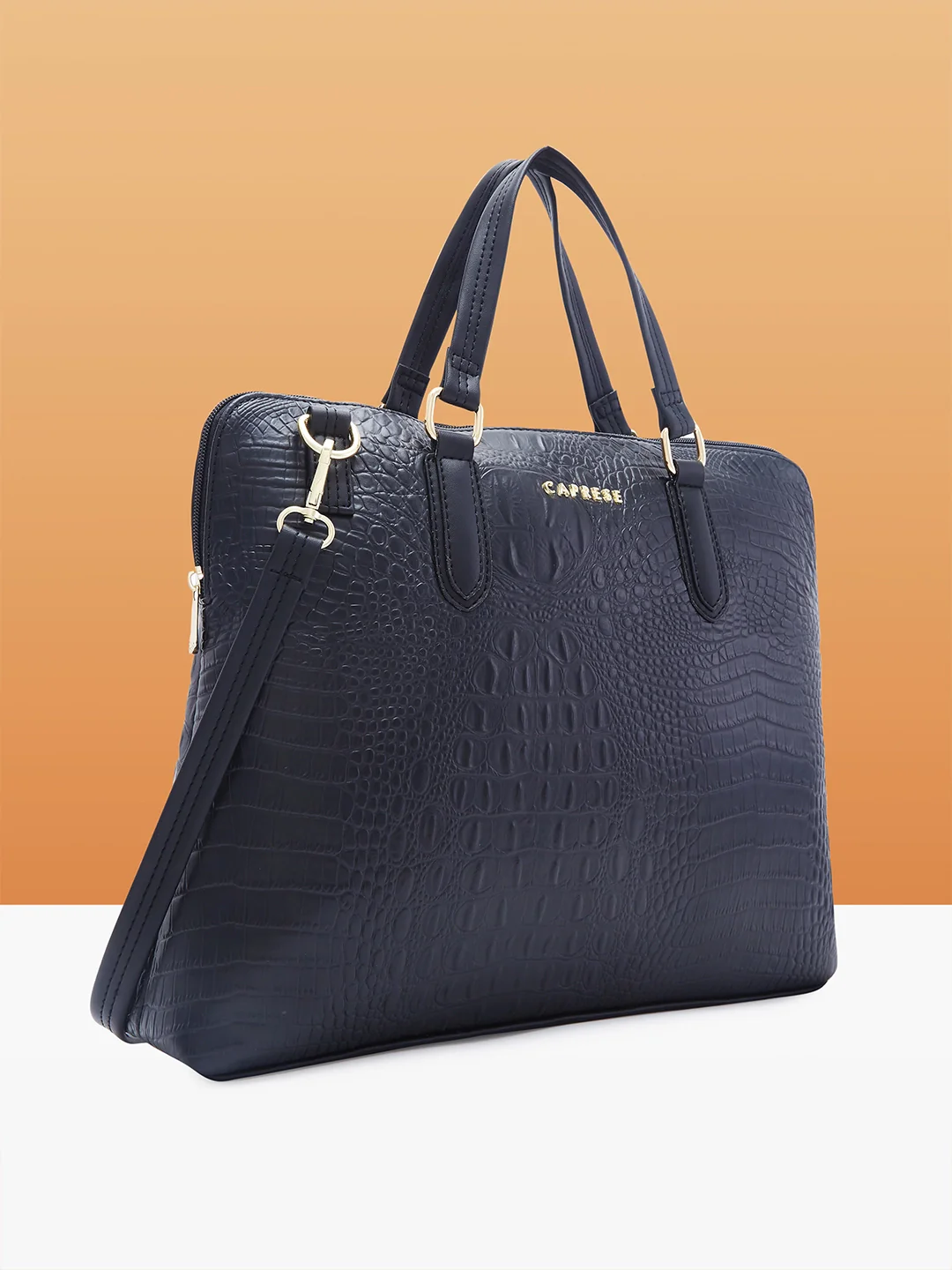 Caprese Flix Medium Black Laptop Bag - Image 4