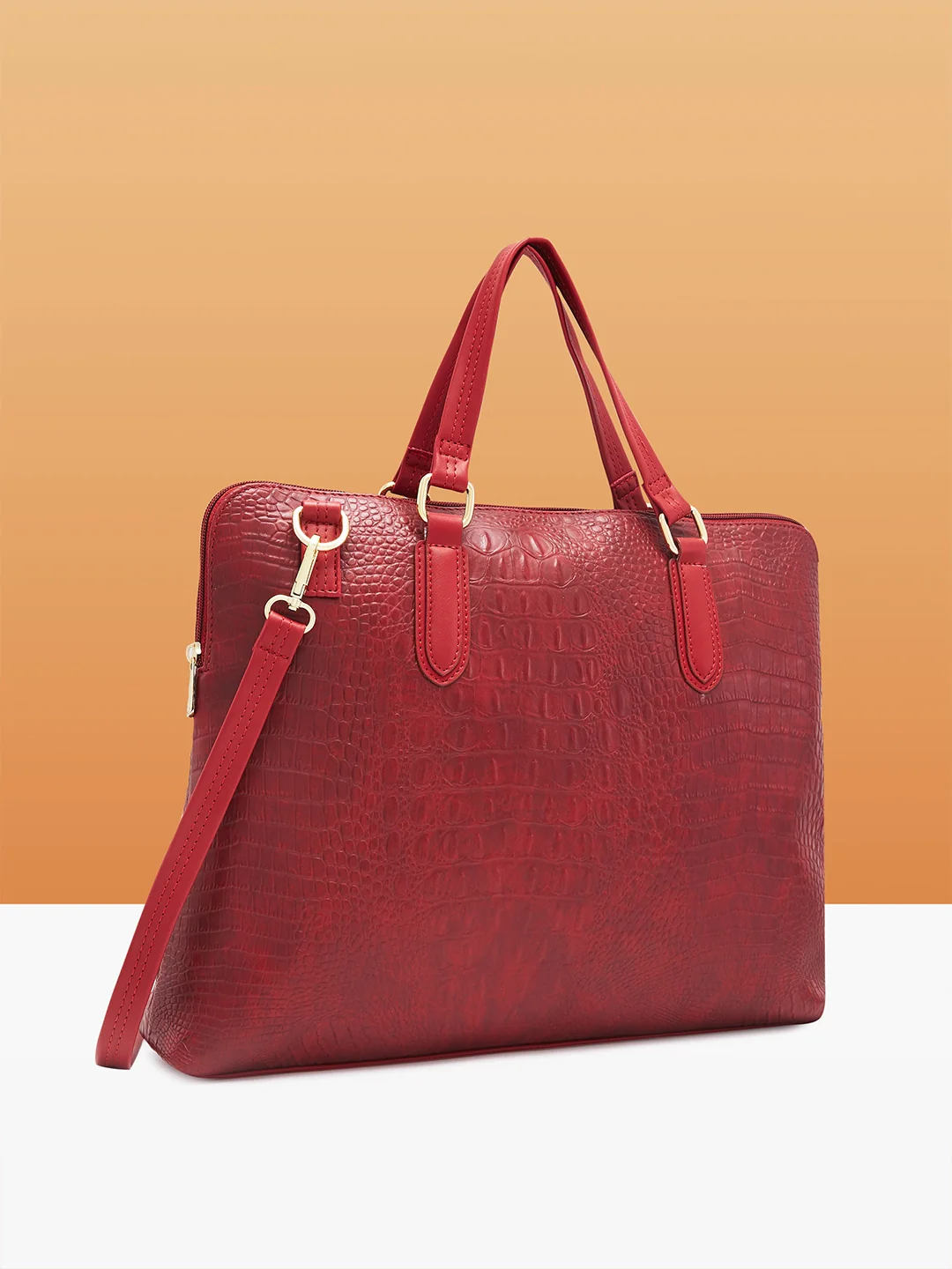 Caprese Flix Medium Maroon Laptop Bag - Image 4