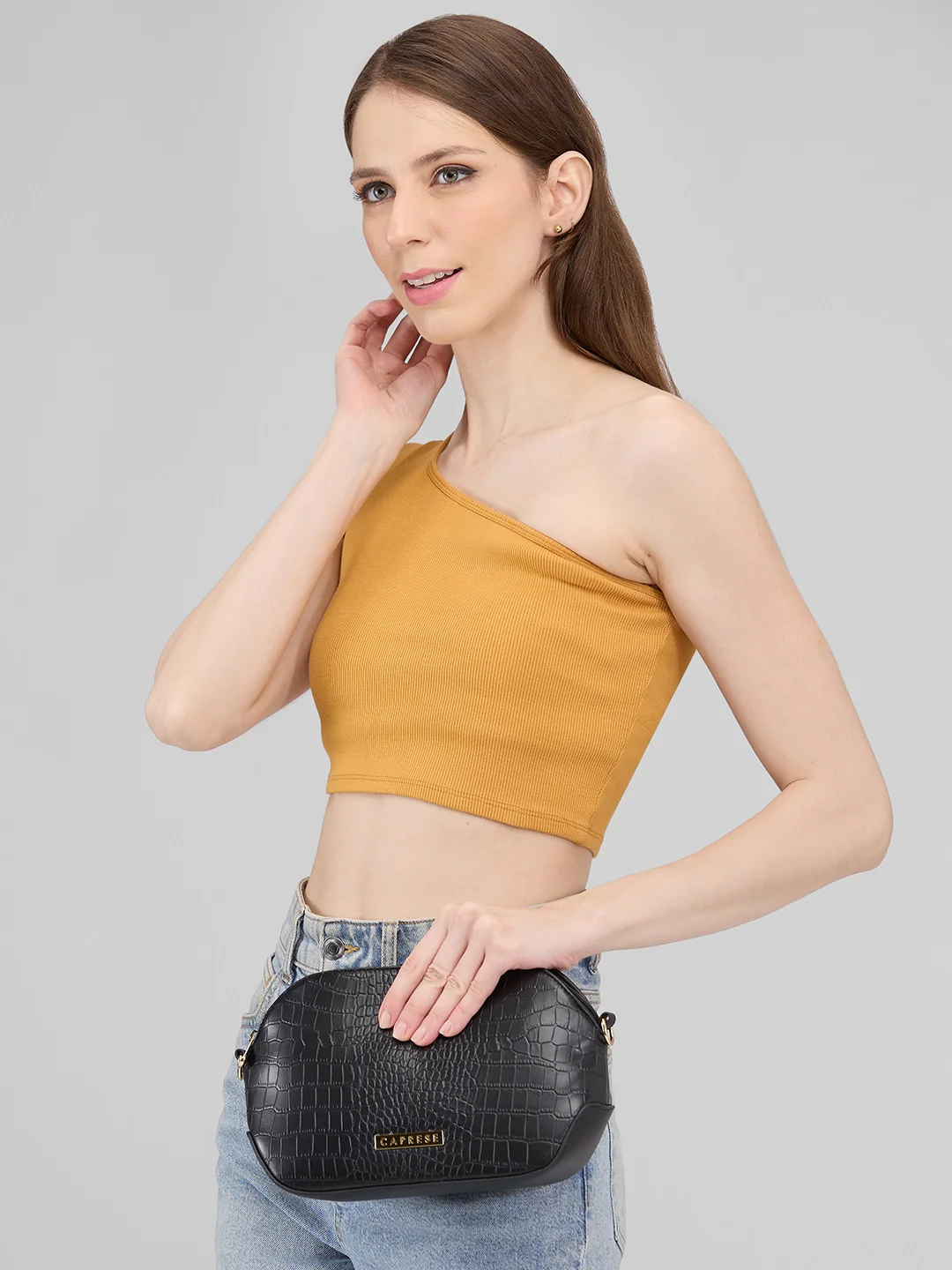 Caprese Flix Small Black Sling Bag - Image 13