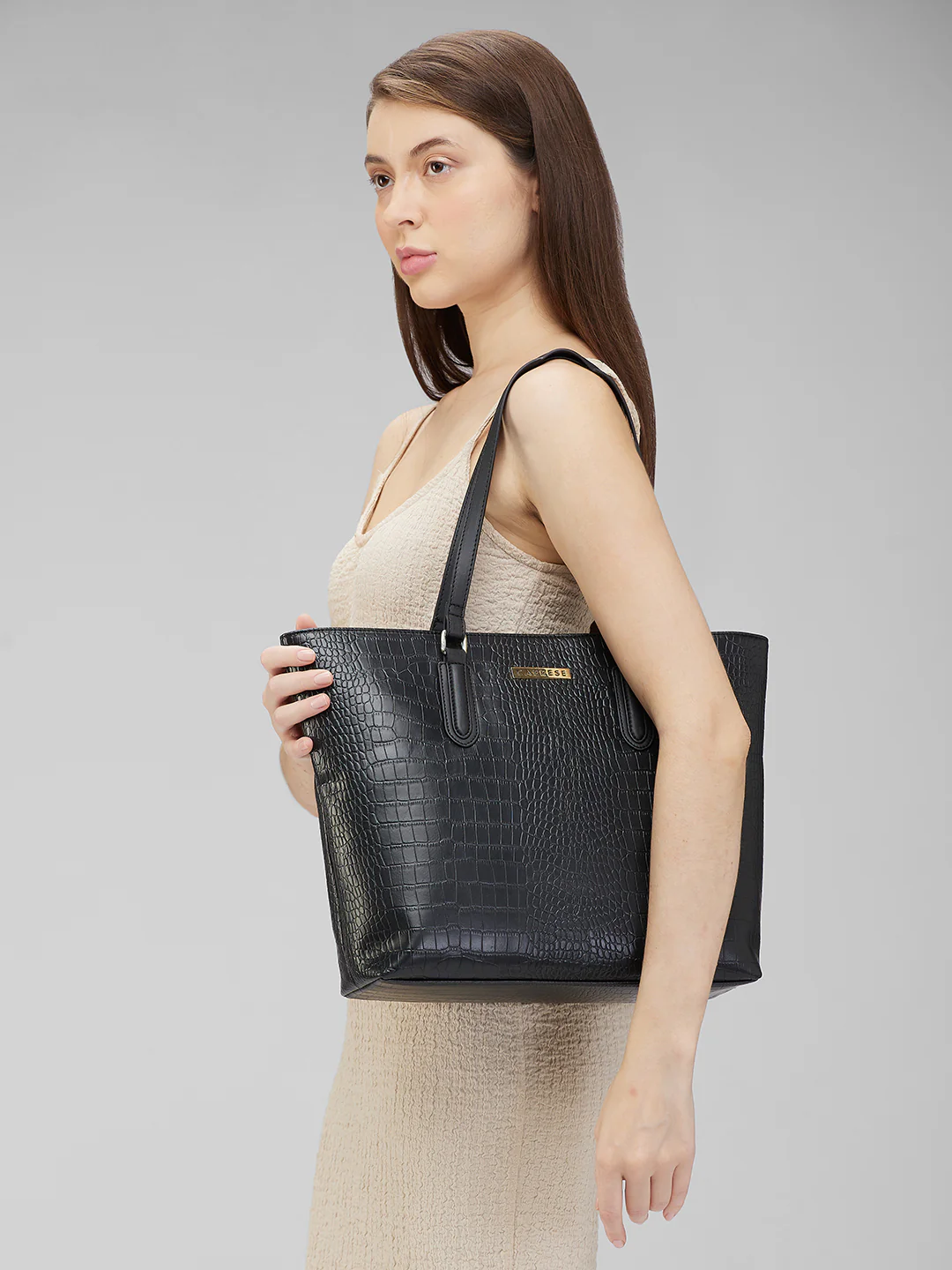 Caprese Flix Medium Black Tote Bag - Image 3