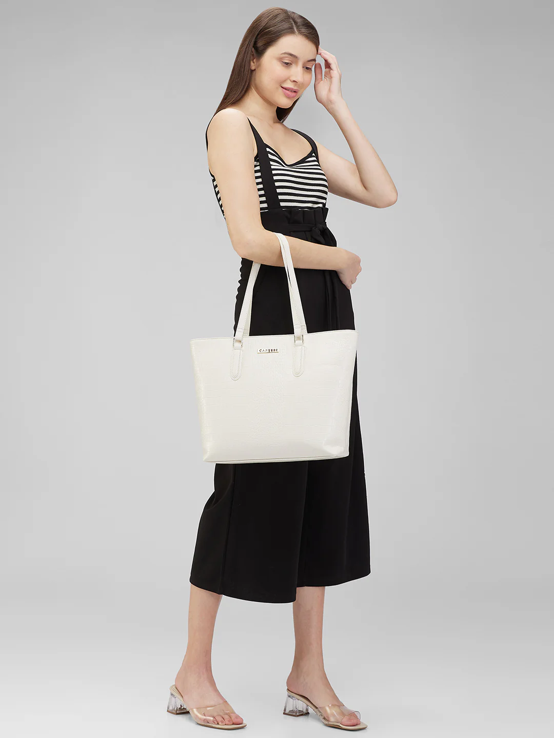 Caprese Flix Medium Off White Tote Bag - Image 3