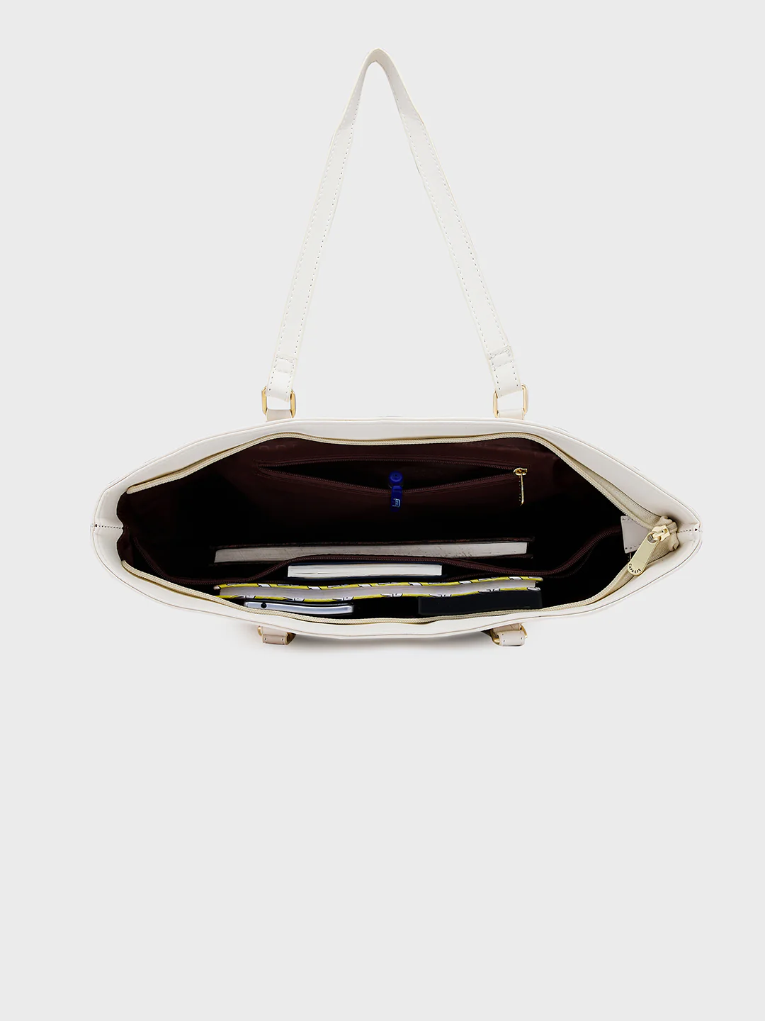 Caprese Flix Medium Off White Tote Bag - Image 9