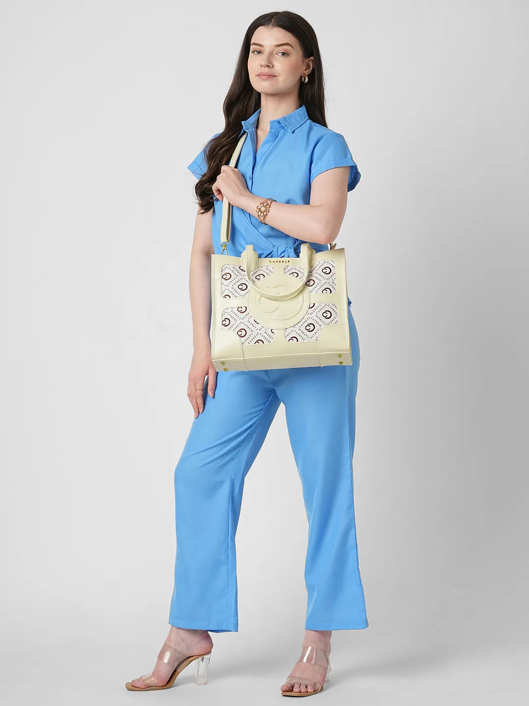 Caprese Florida Large Beige Tote Bag - Image 8