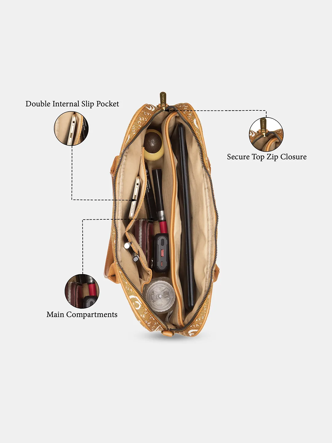 Caprese Florida Large Tan Laptop Sleeve - Image 6