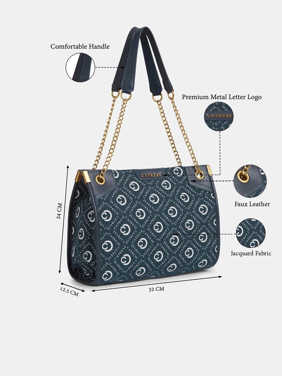 Caprese Florida Medium Navy Tote Bag - Image 9