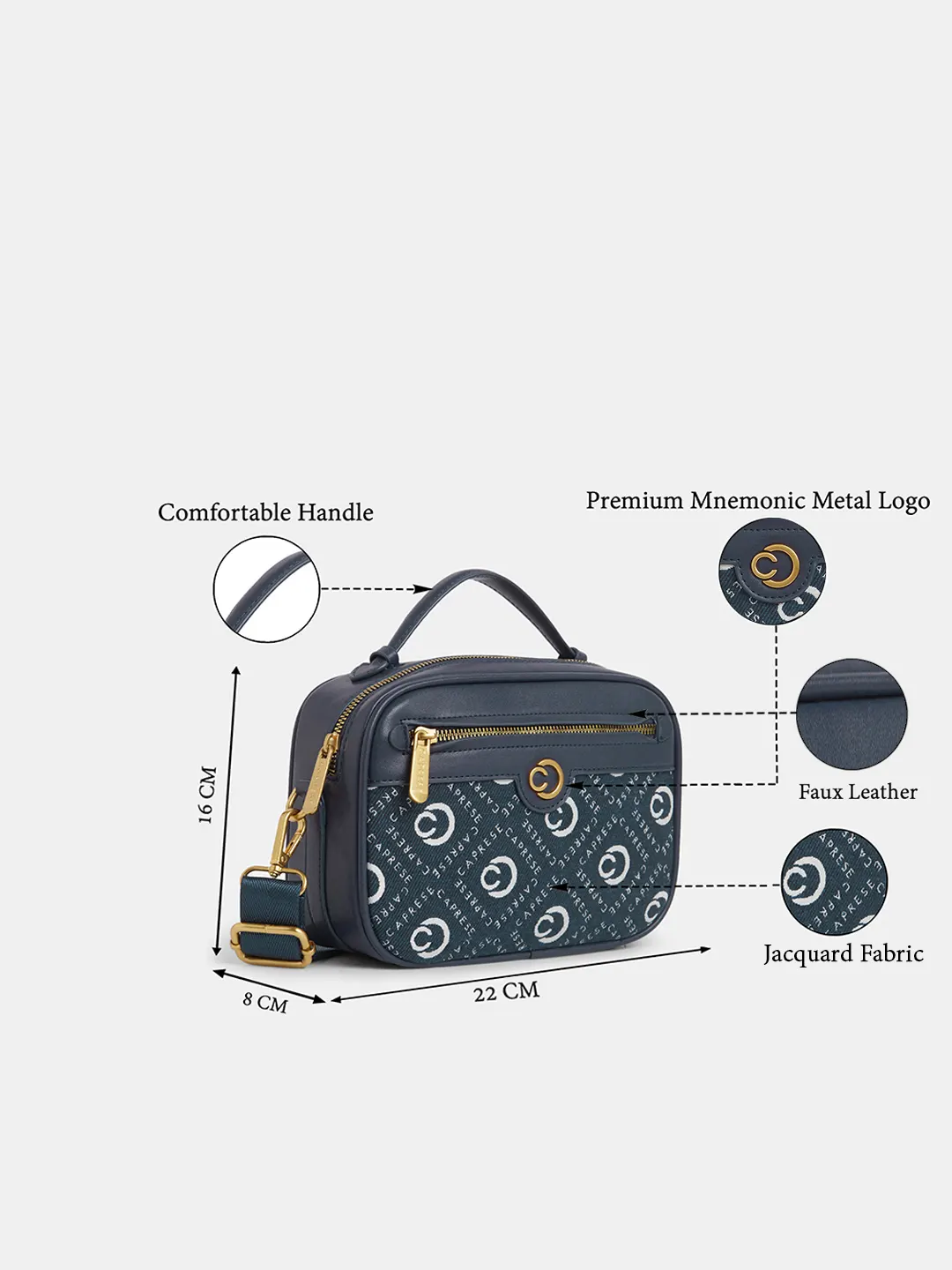 Caprese Florida Small Navy Sling Bag - Image 9