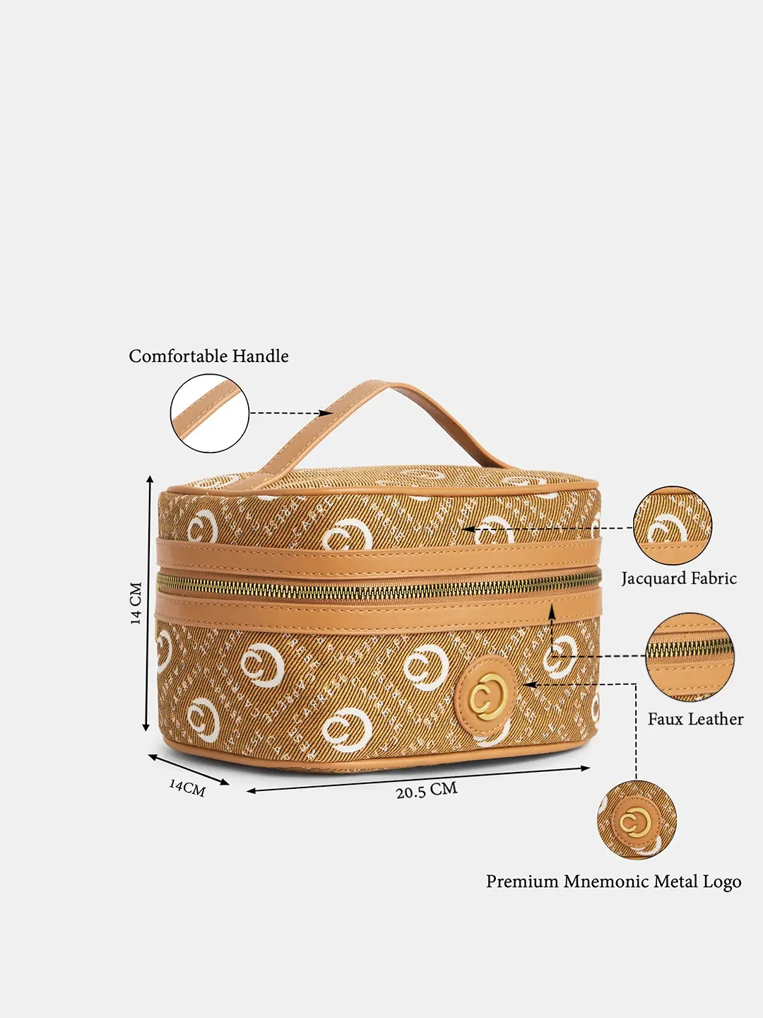 Caprese Florida Small Tan Vanity Bag - Image 9