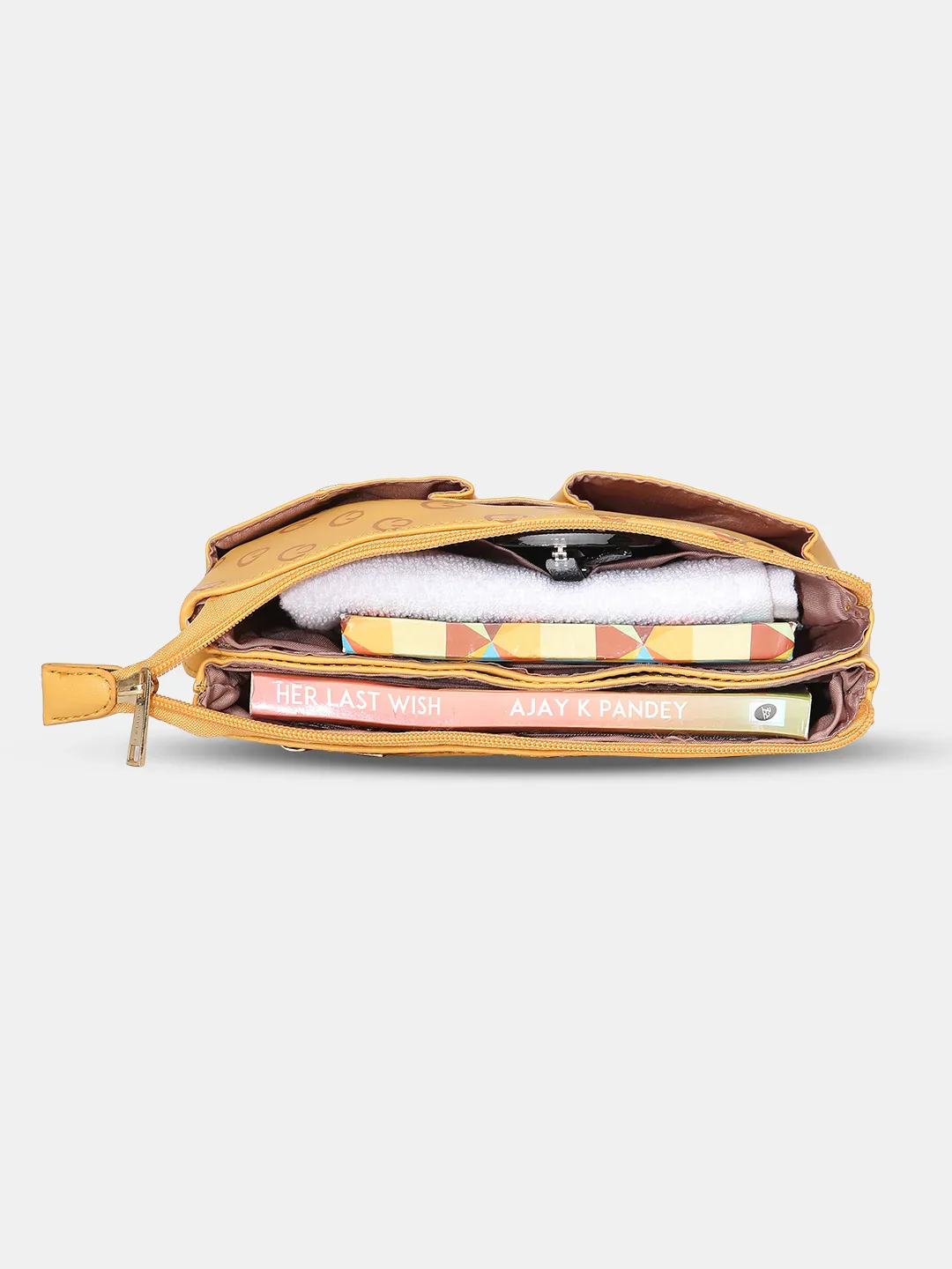 Caprese Freya Large Yellow Sling Bag - Image 10
