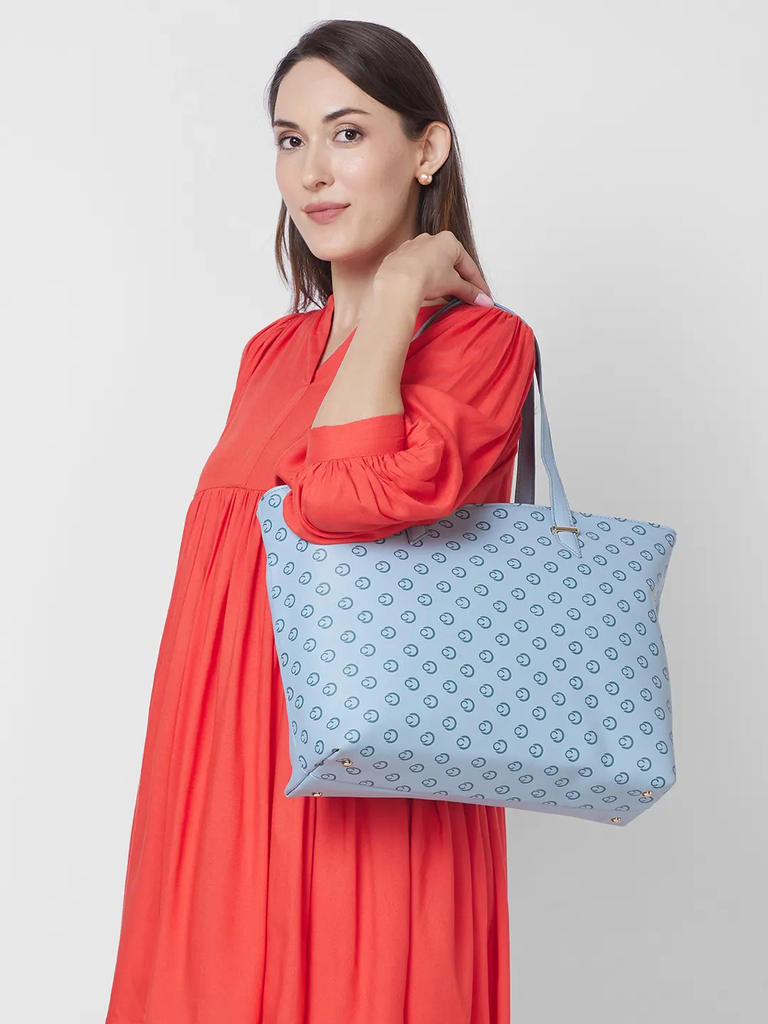 Caprese Freya Large Soft Blue Tote Bag - Image 12