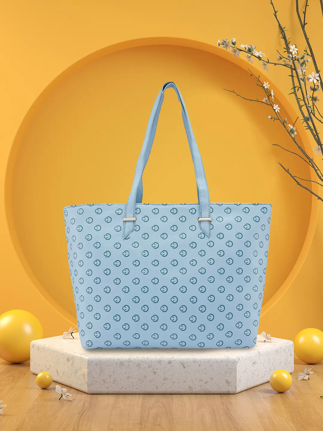 Caprese Freya Large Soft Blue Tote Bag - Image 2