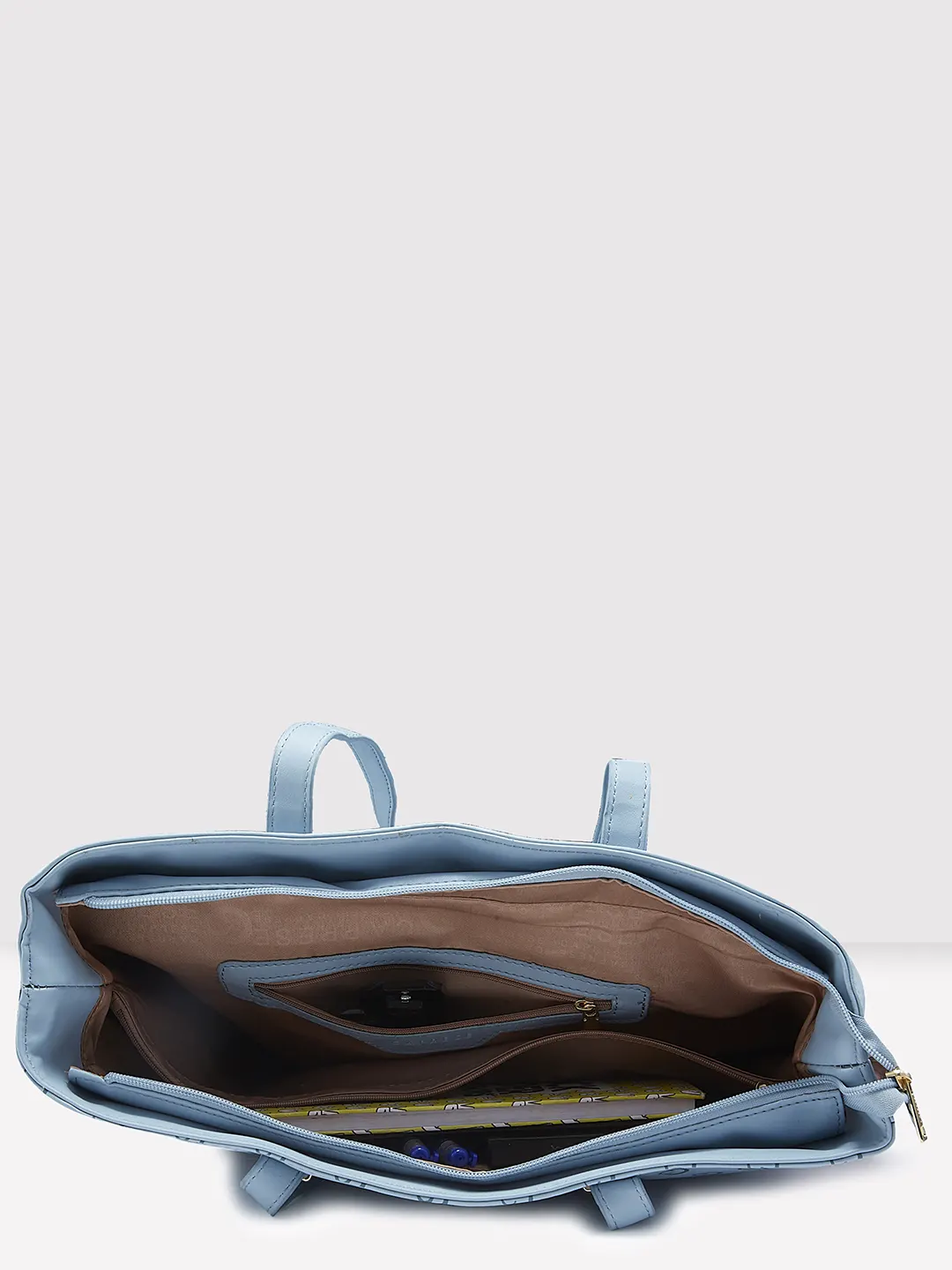 Caprese Freya Large Soft Blue Tote Bag - Image 8