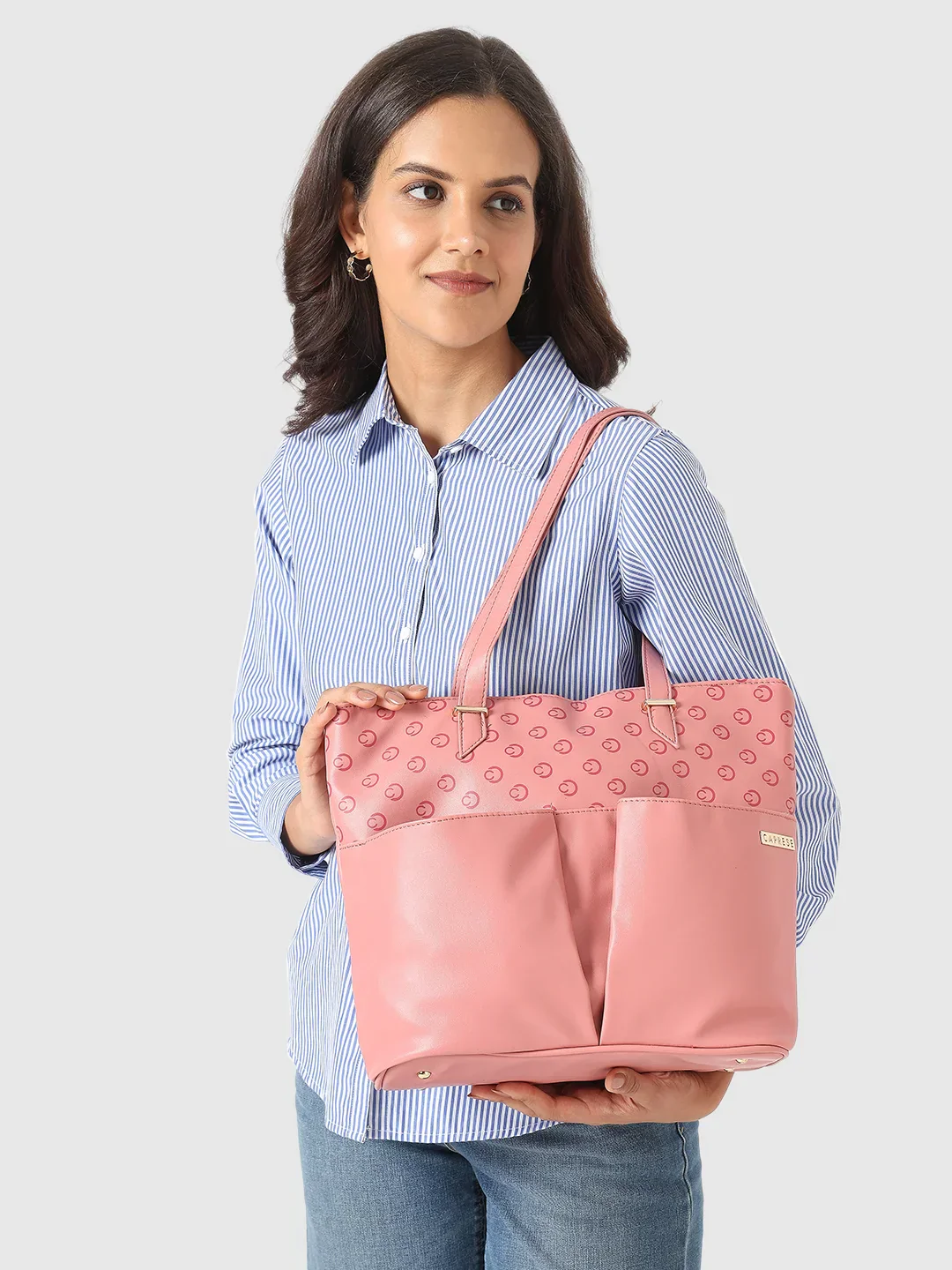 Caprese Freya Medium Mellow Rose Tote Bag - Image 11