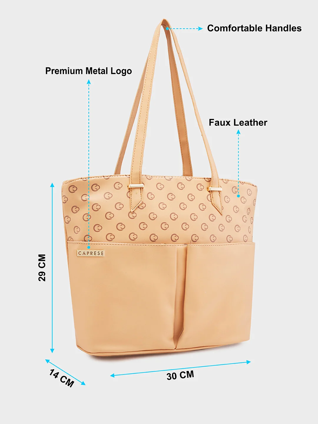 Caprese Freya Medium Tan Tote Bag - Image 7