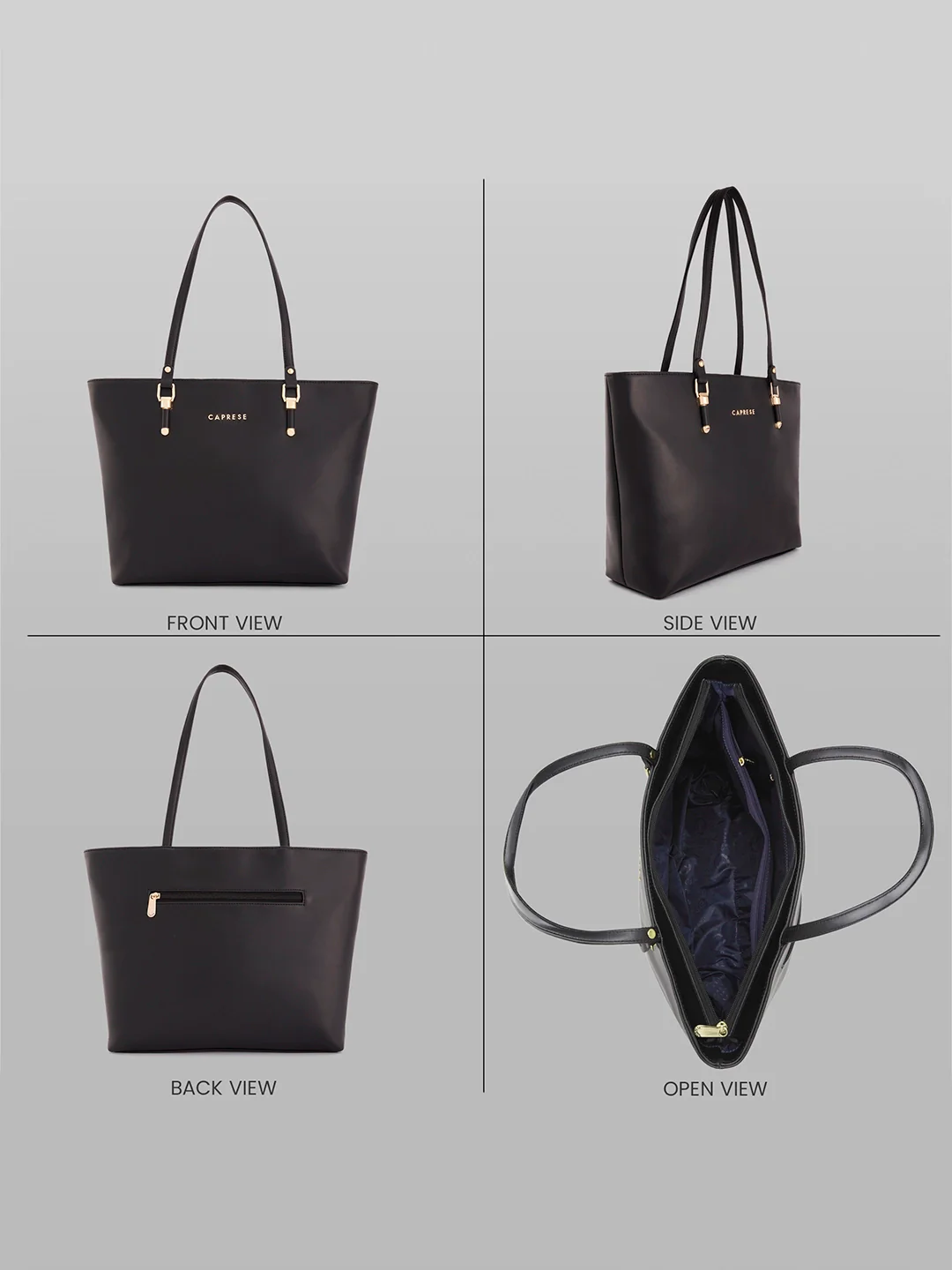 Caprese Gary Large Black Tote Bag - Image 8