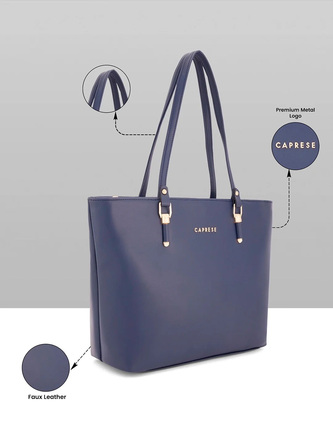 Caprese Gary Large Dark Blue Tote Bag - Image 5