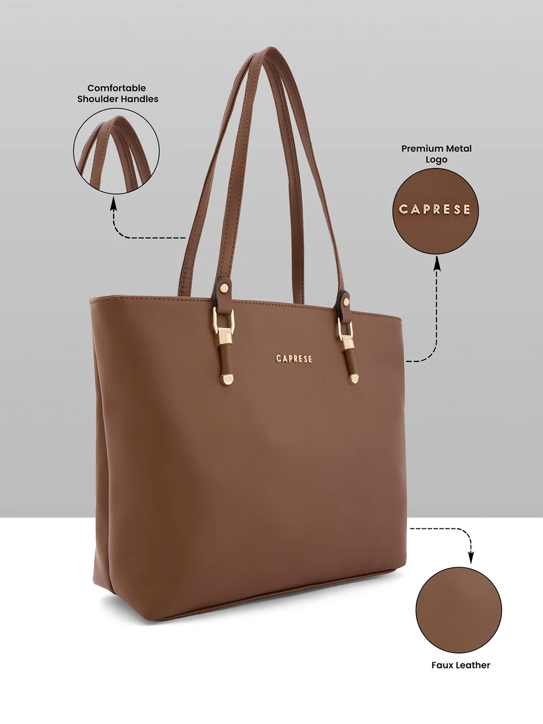 Caprese Gary Large Tan Tote Bag - Image 7