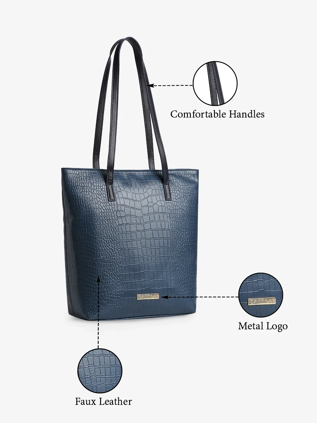 Caprese Gazza Medium Navy Tote Bag - Image 9