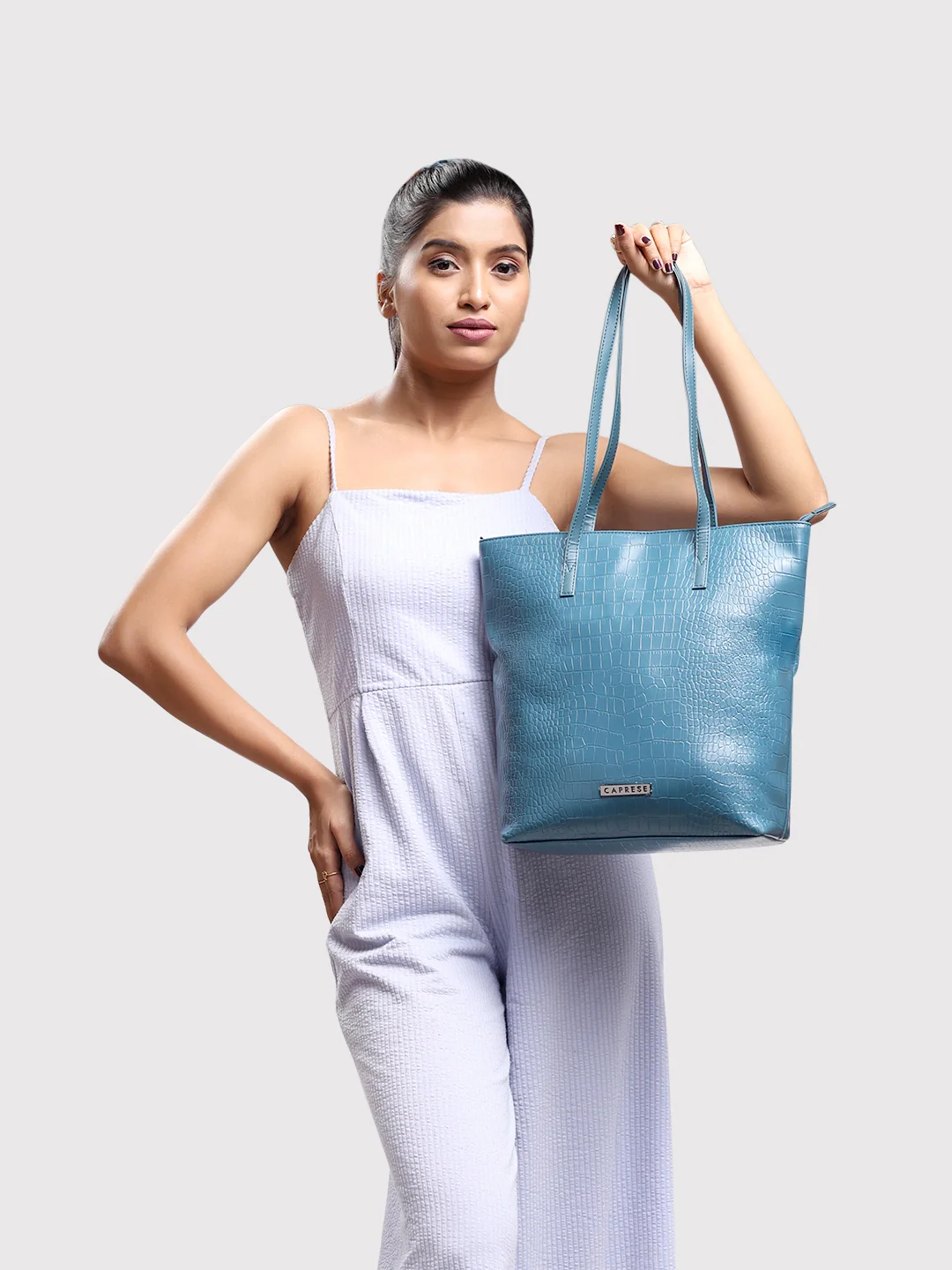 Caprese Gazza Medium Teal Tote Bag - Image 4