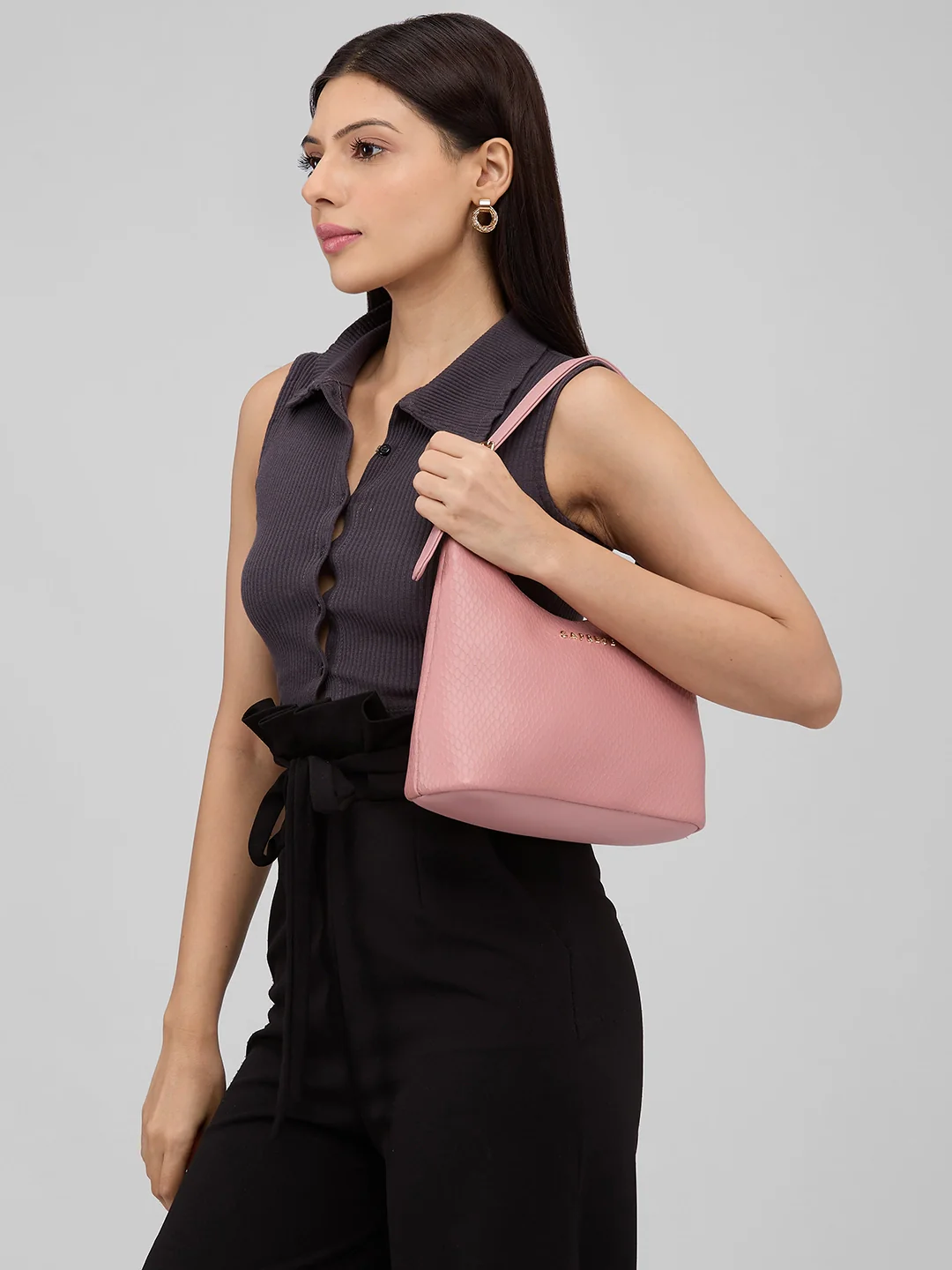 Caprese Gelina Medium Blush Hobo Bag - Image 9