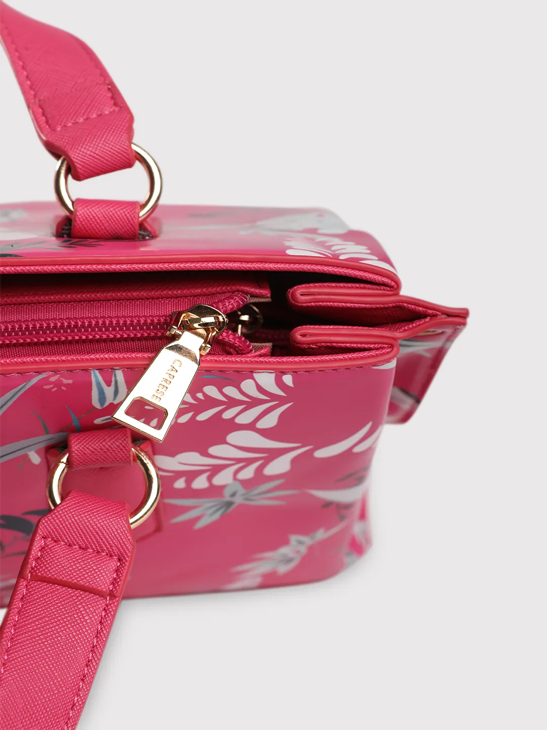 Caprese Gemma Medium Dark Pink Satchel - Image 11