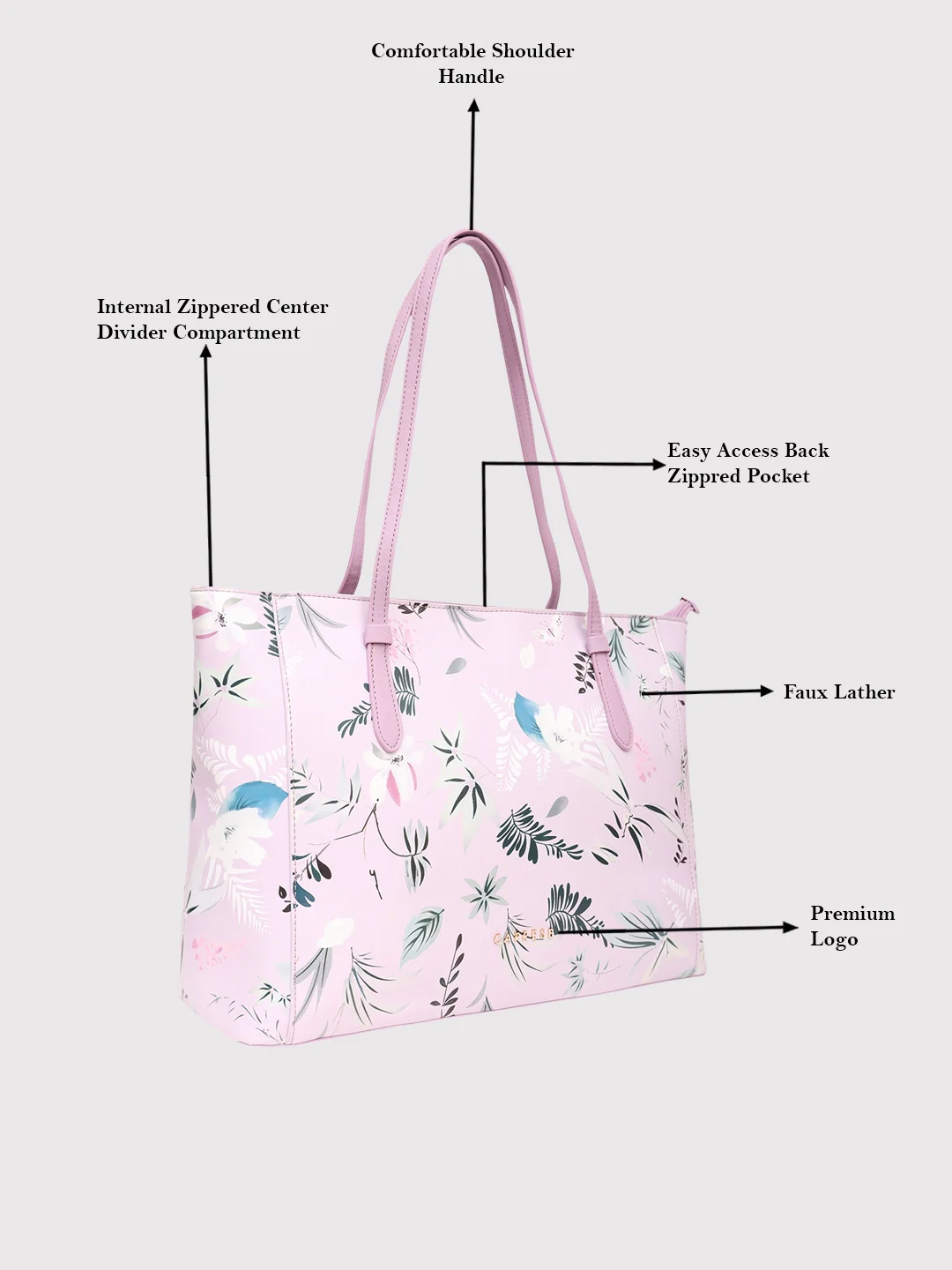 Caprese Gemma Large Dark Pink Tote Bag - Image 17
