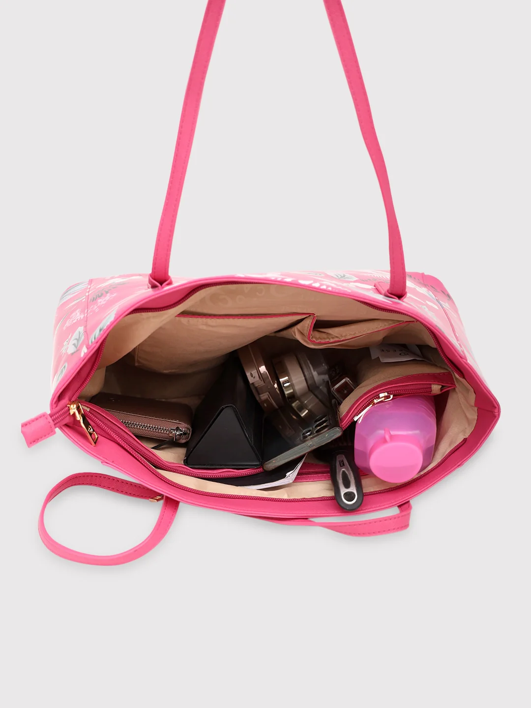 Caprese Gemma Large Dark Pink Tote Bag - Image 9