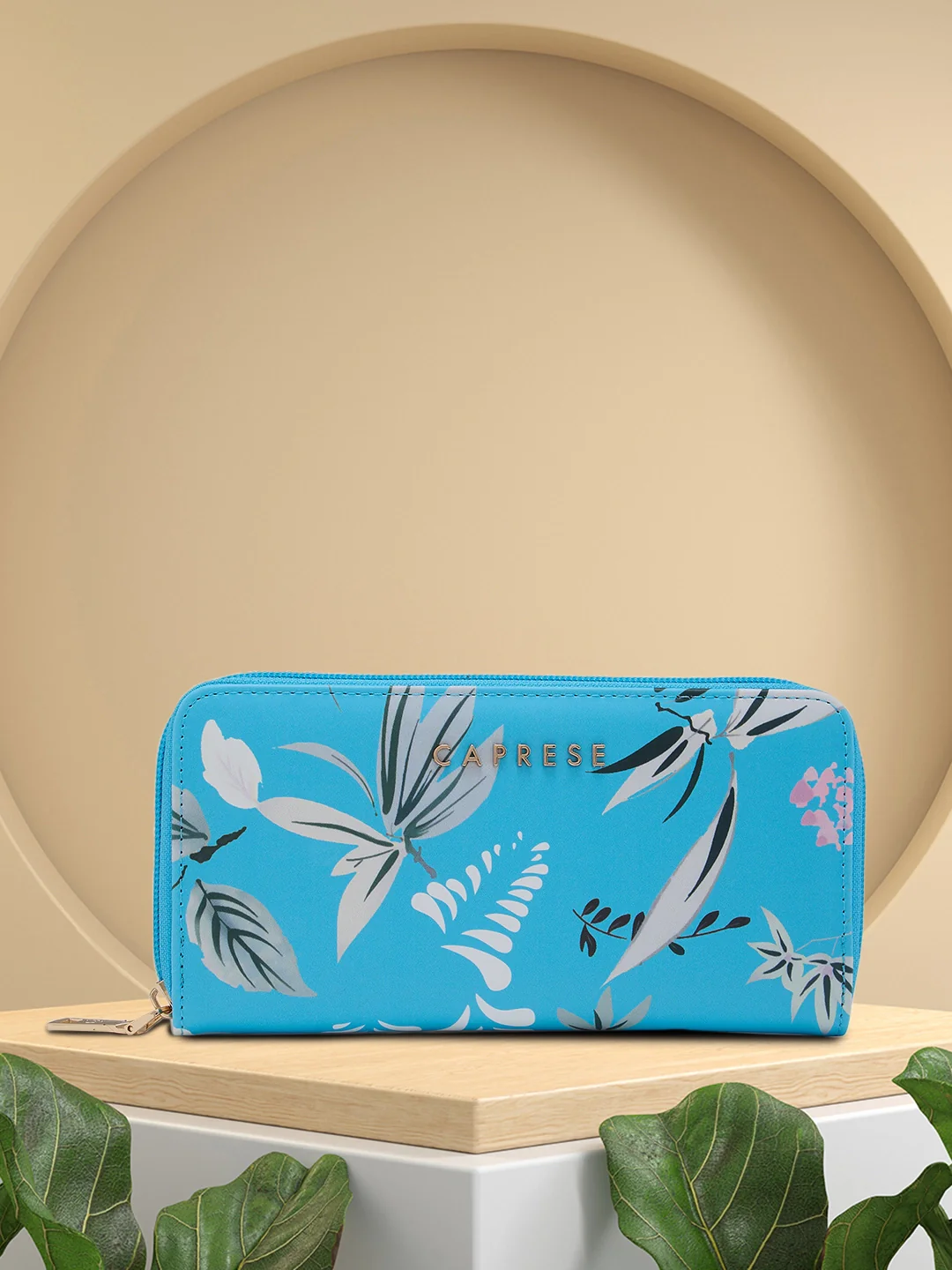 Caprese Gemma Medium Blue Zip Around Wallet - Image 12