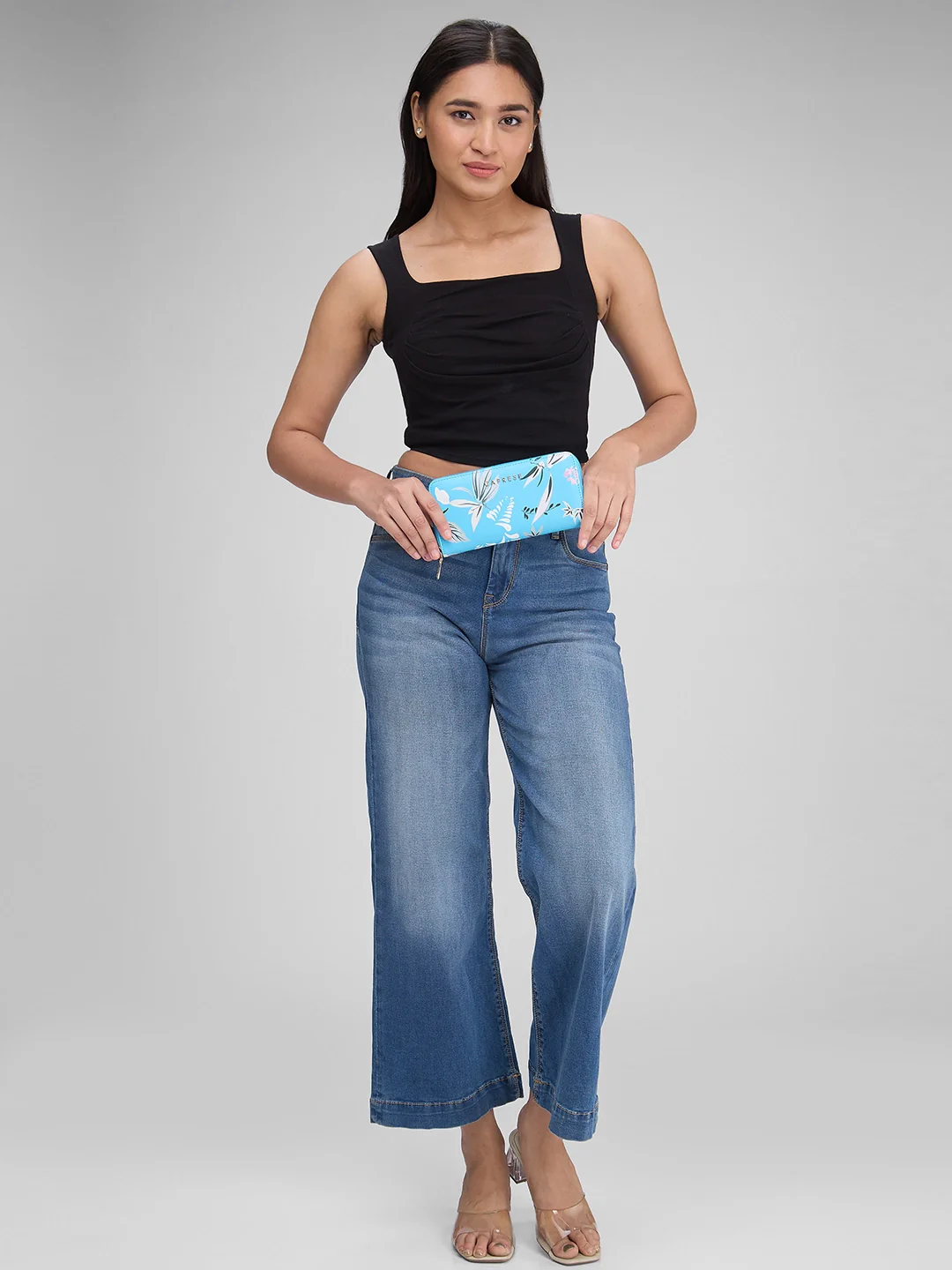 Caprese Gemma Medium Blue Zip Around Wallet - Image 13