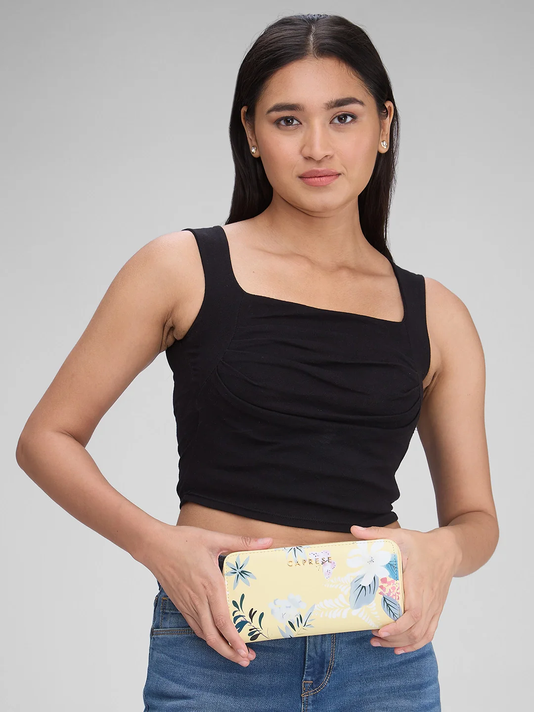 Caprese Gemma Medium Yellow Zip Around Wallet - Image 11