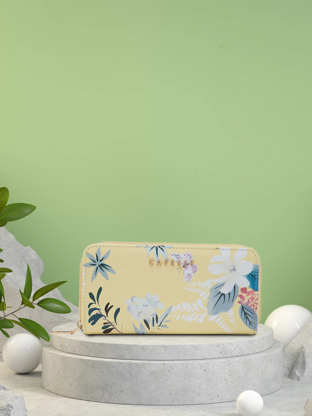 Caprese Gemma Medium Yellow Zip Around Wallet - Image 12