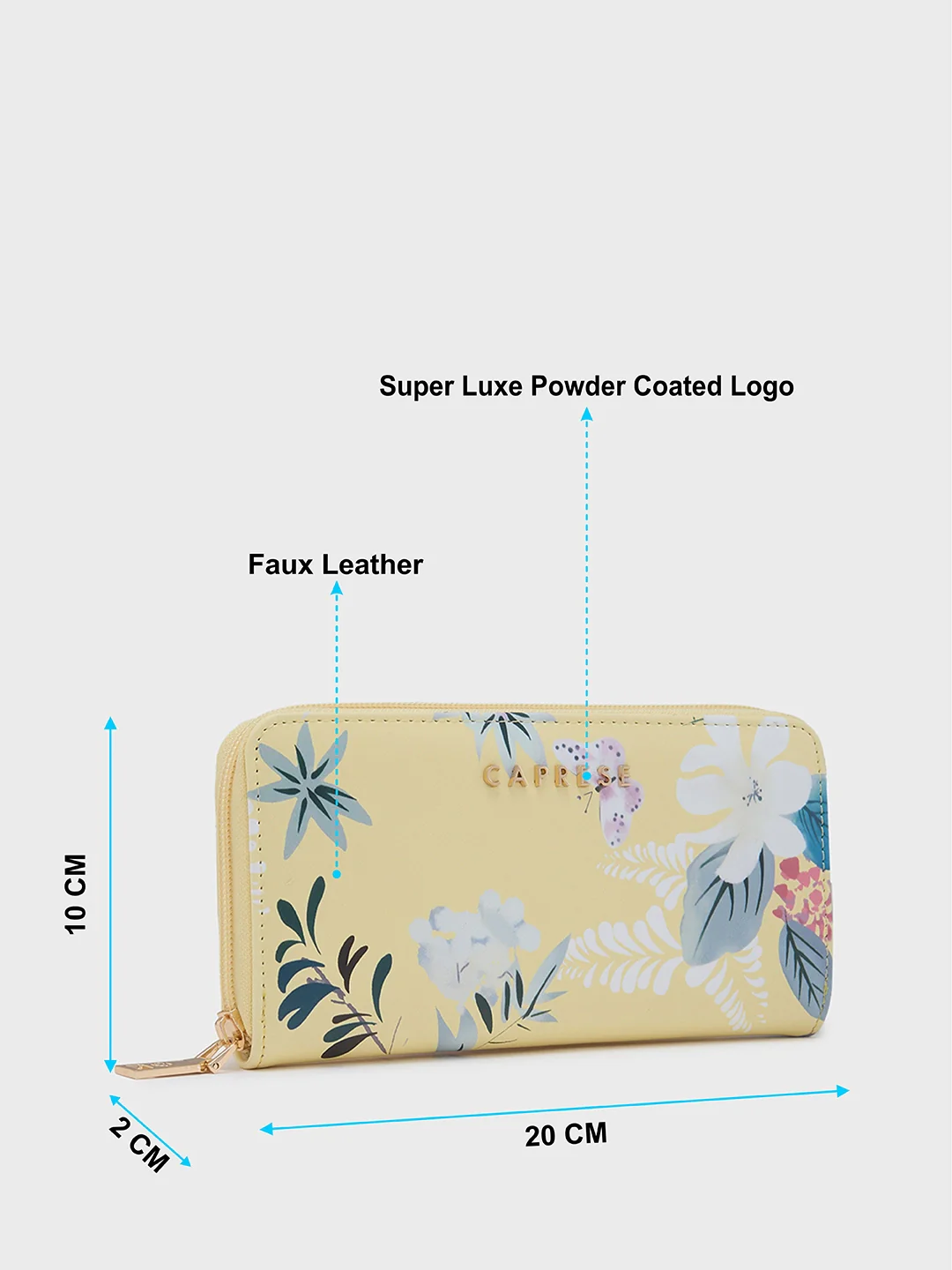 Caprese Gemma Medium Yellow Zip Around Wallet - Image 5