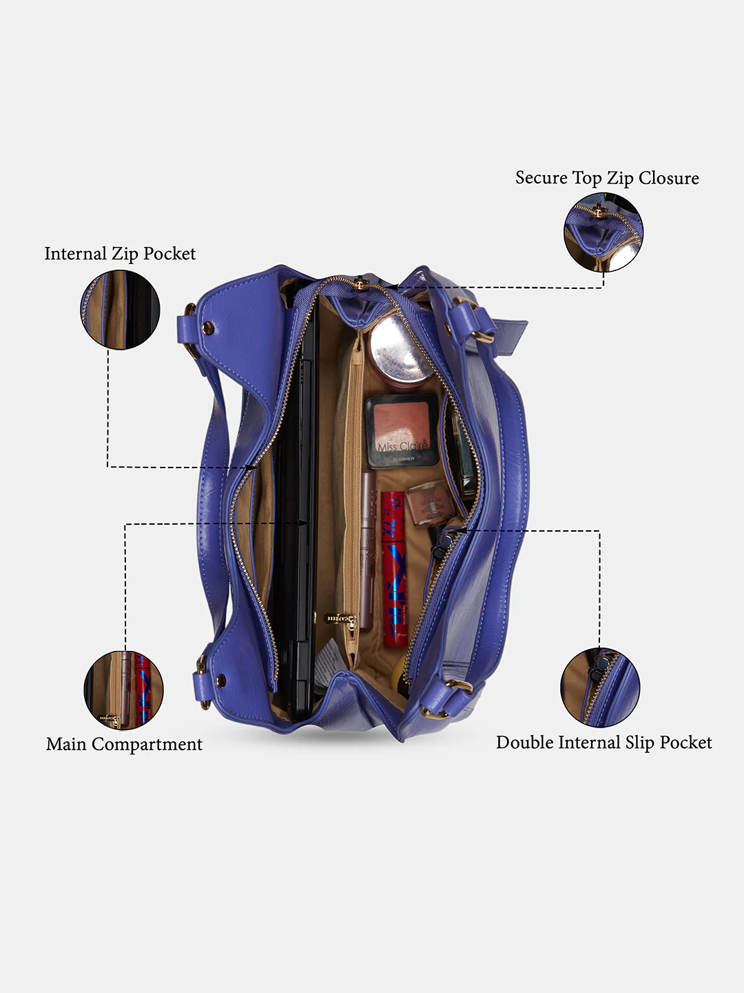 Caprese  Geneva Medium Aura Indigo Hobo Bag - Image 7